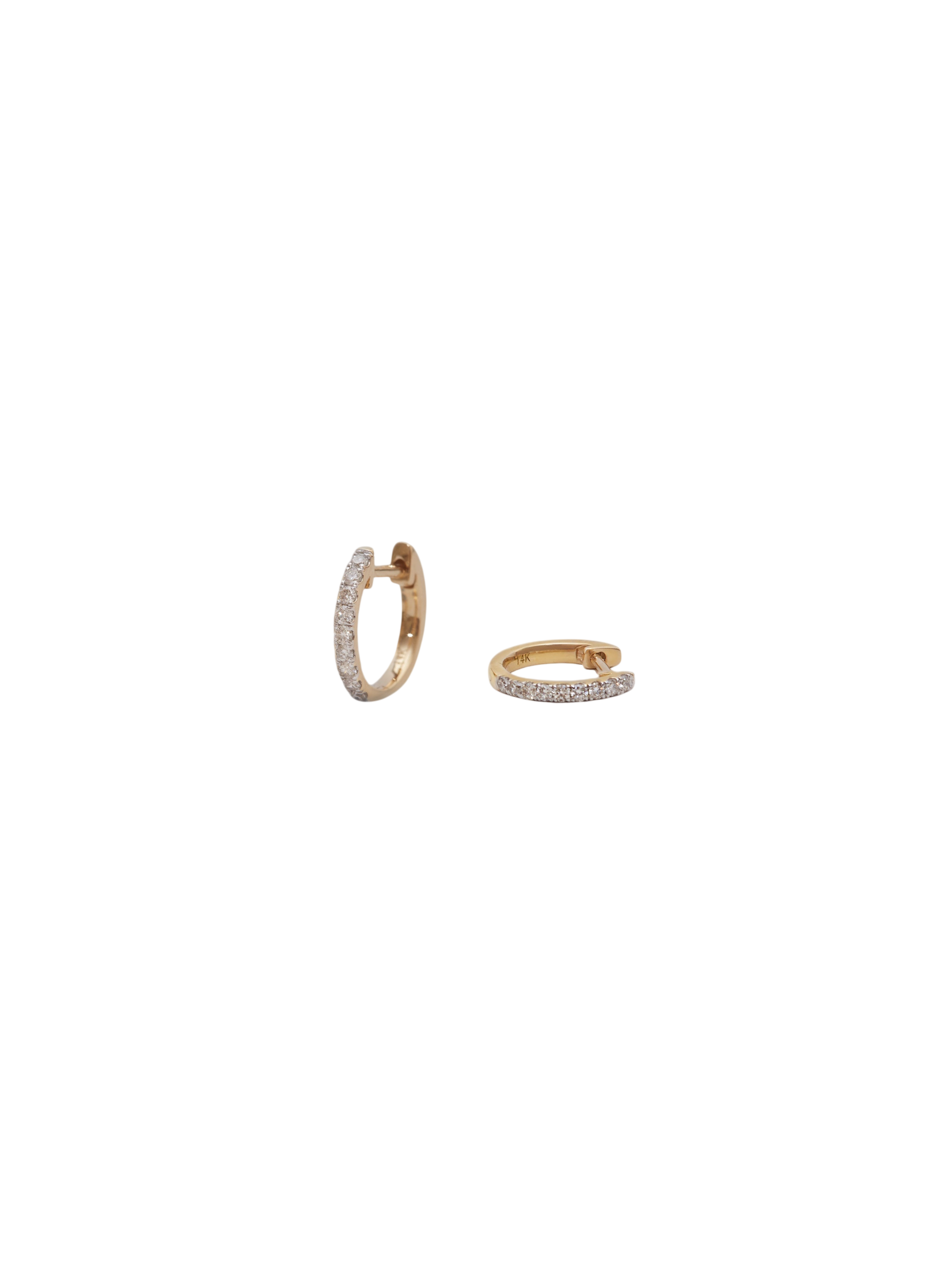 Pavé Huggie Earrings Diamond