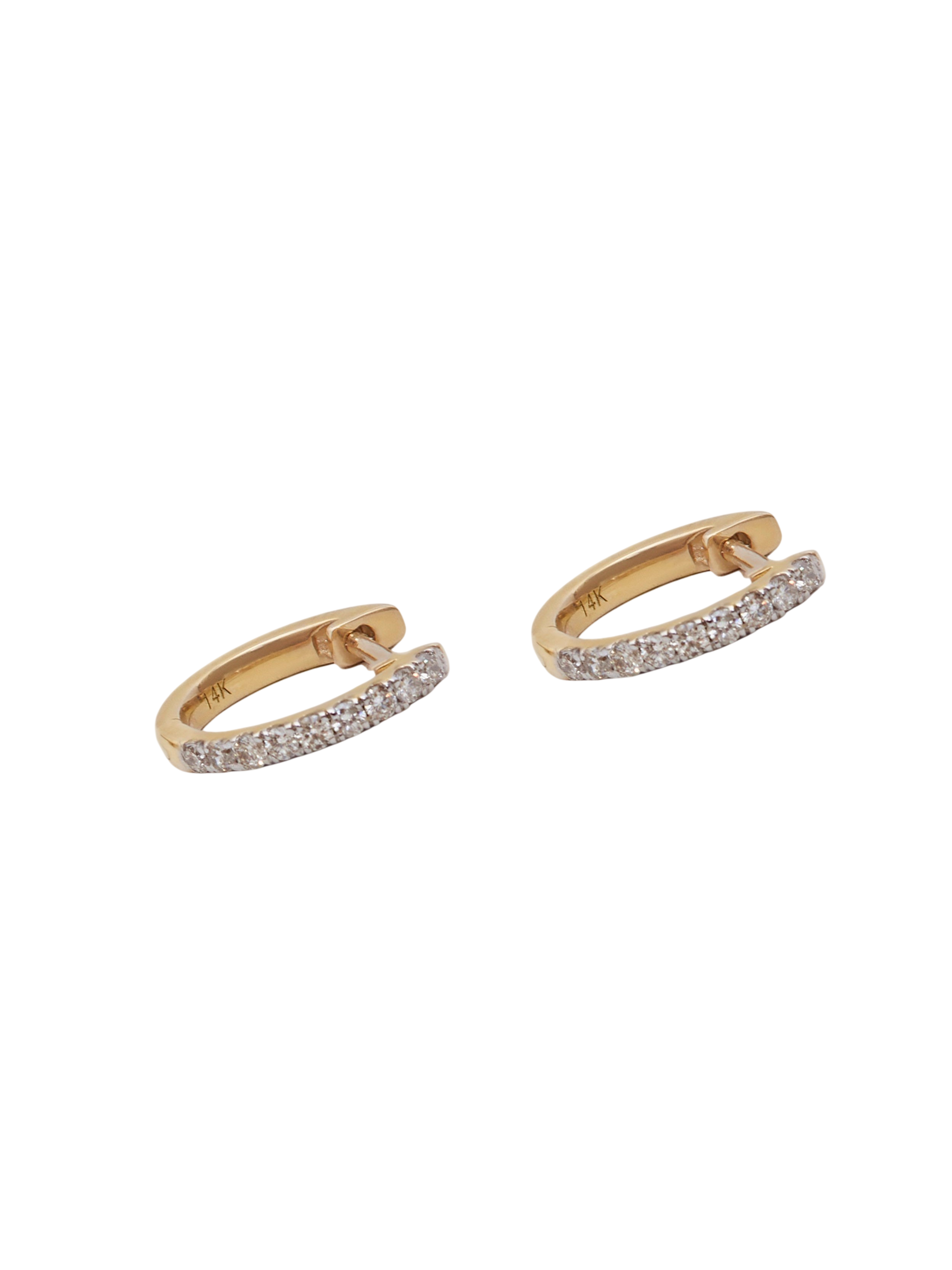 Pavé Huggie Earrings Diamond