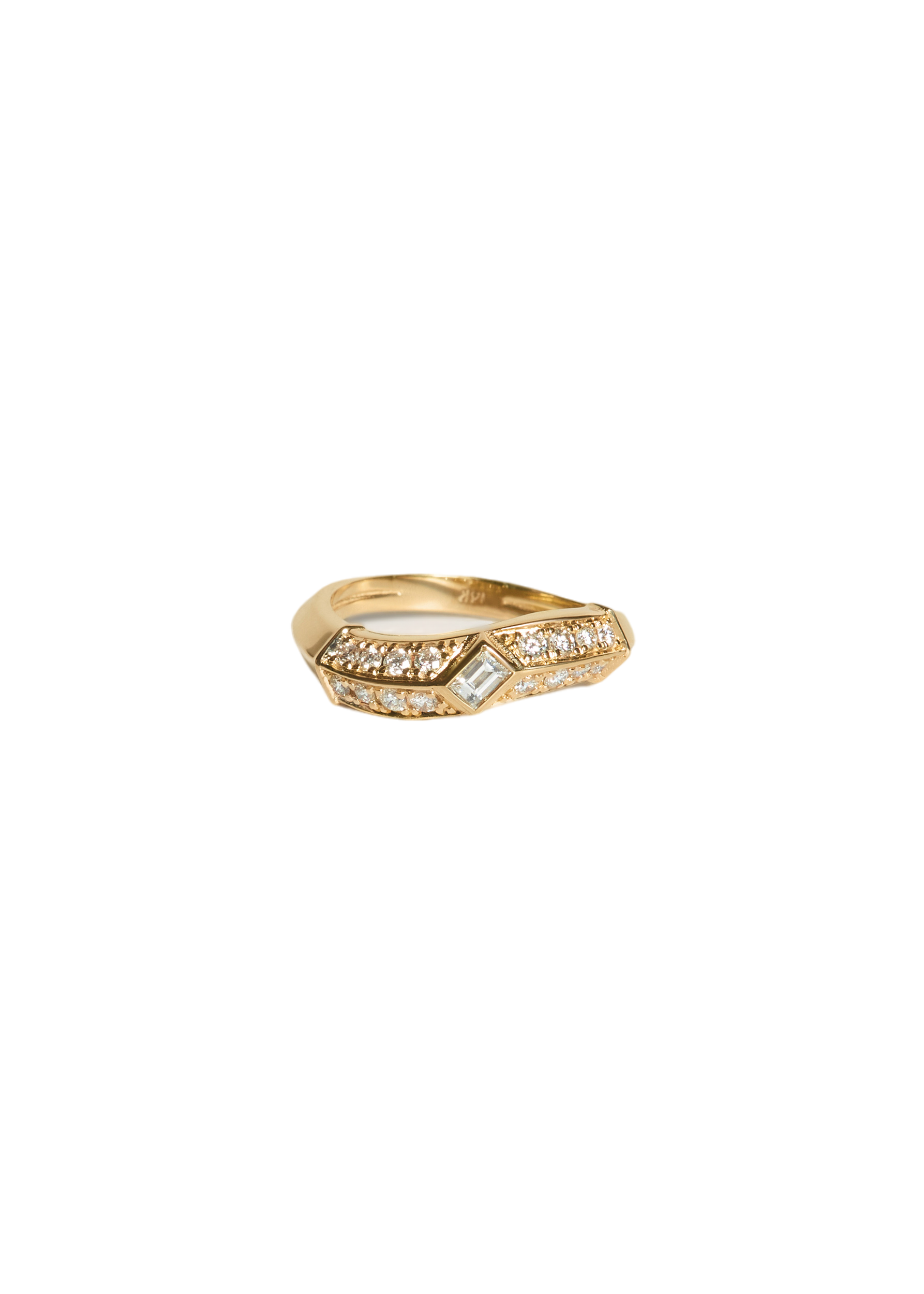 Franco curved ring diamond