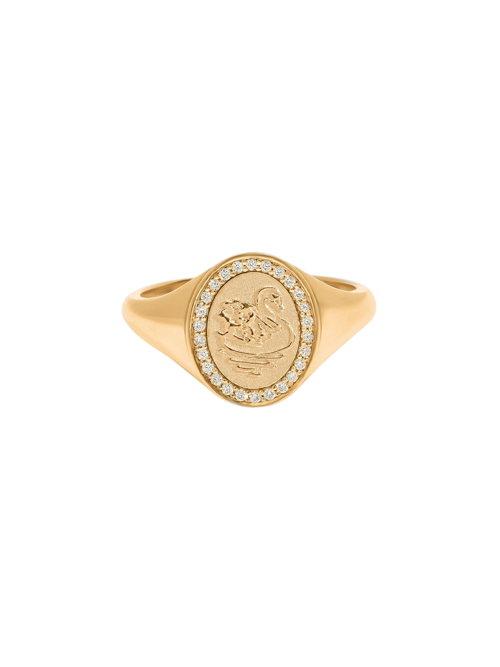Swan Dream Diamond Signet Ring photo