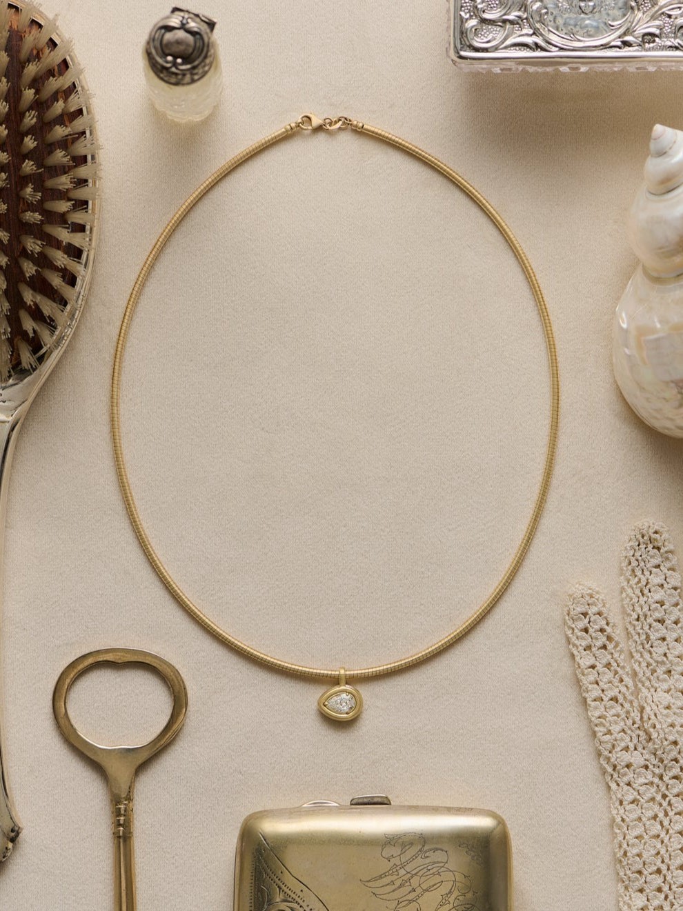 Colette Pendant Pear Diamond Necklace
