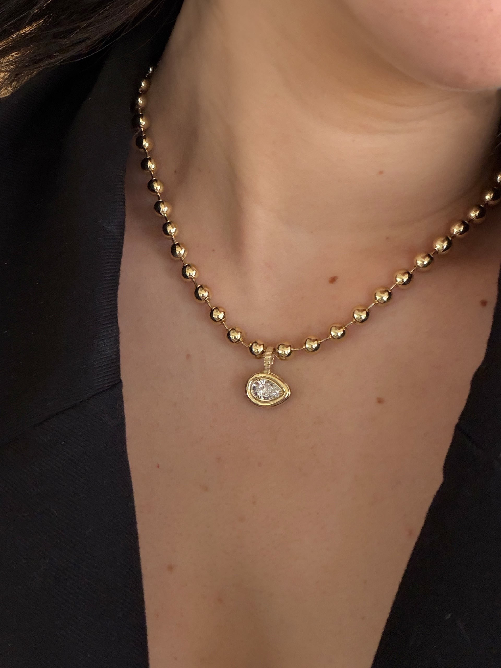 Colette Pendant Pear Diamond Necklace