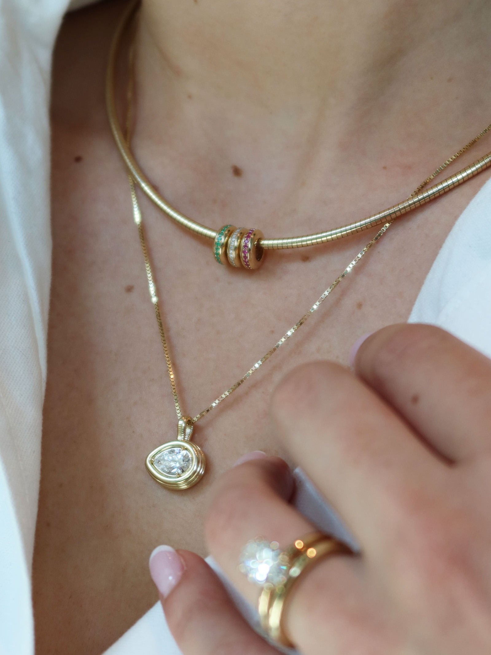 Colette Pendant Pear Diamond Necklace