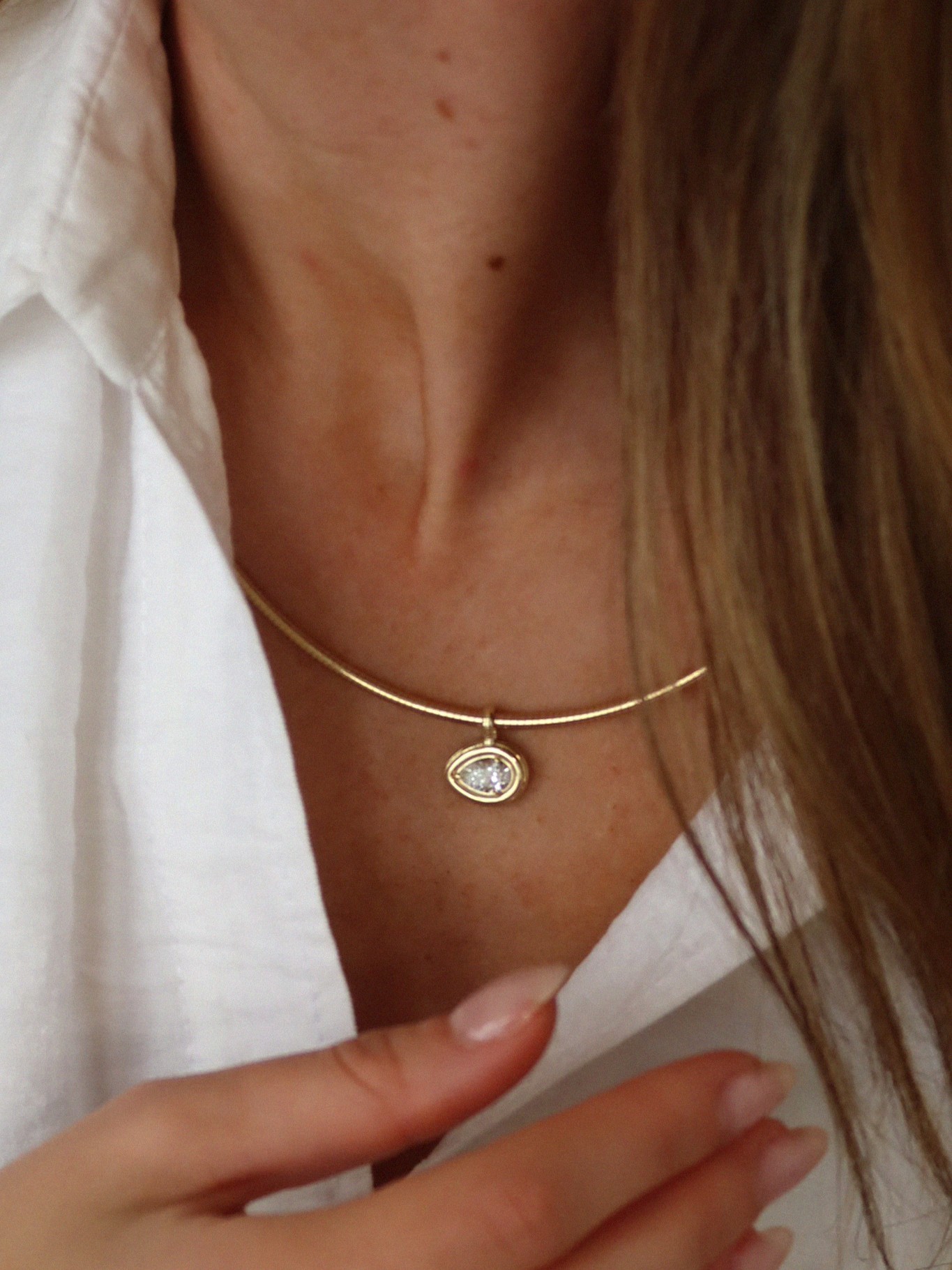 Colette Pendant Pear Diamond Necklace