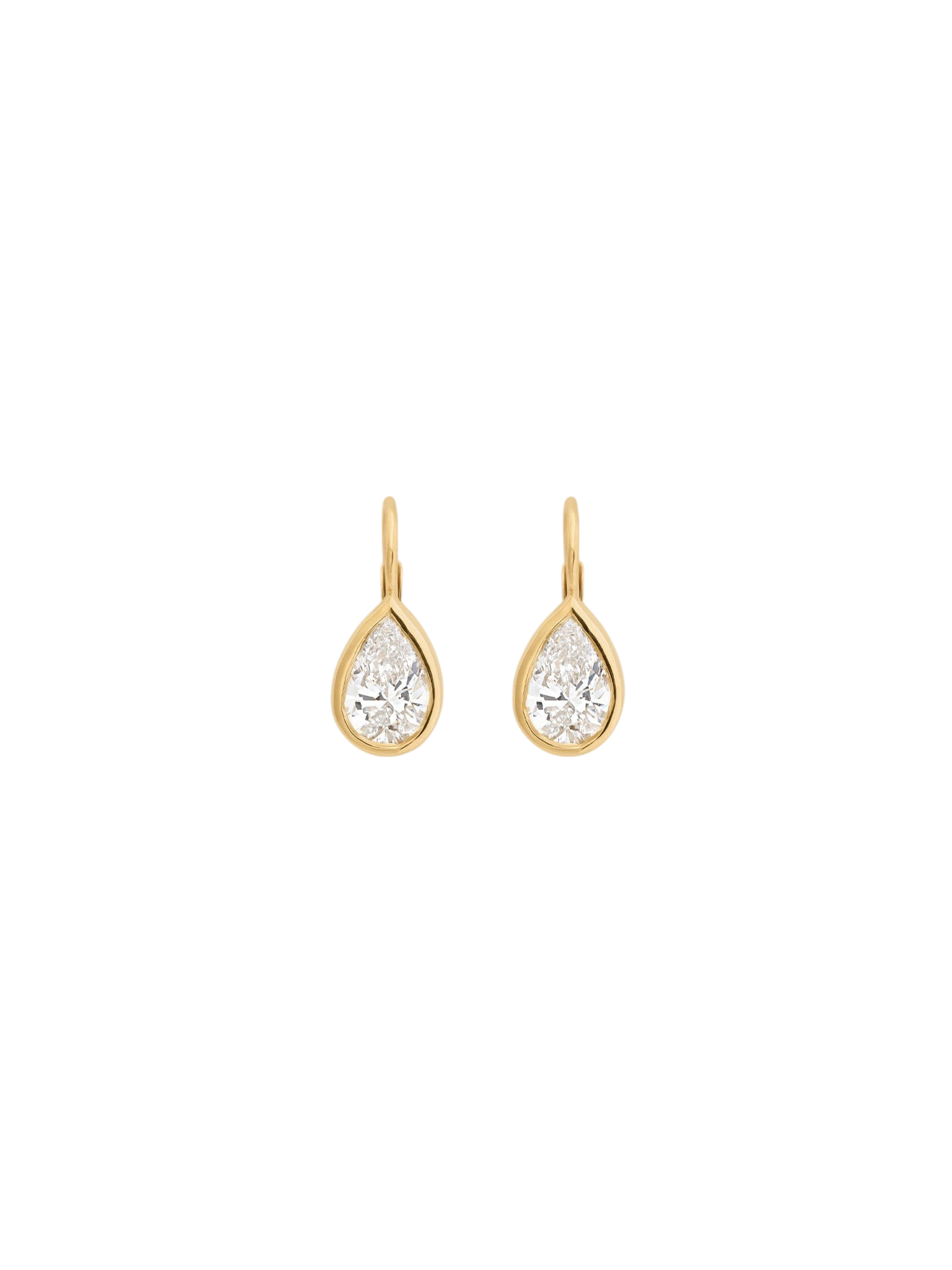 Harper 2ctw Pear Drop Earrings Yellow Gold
