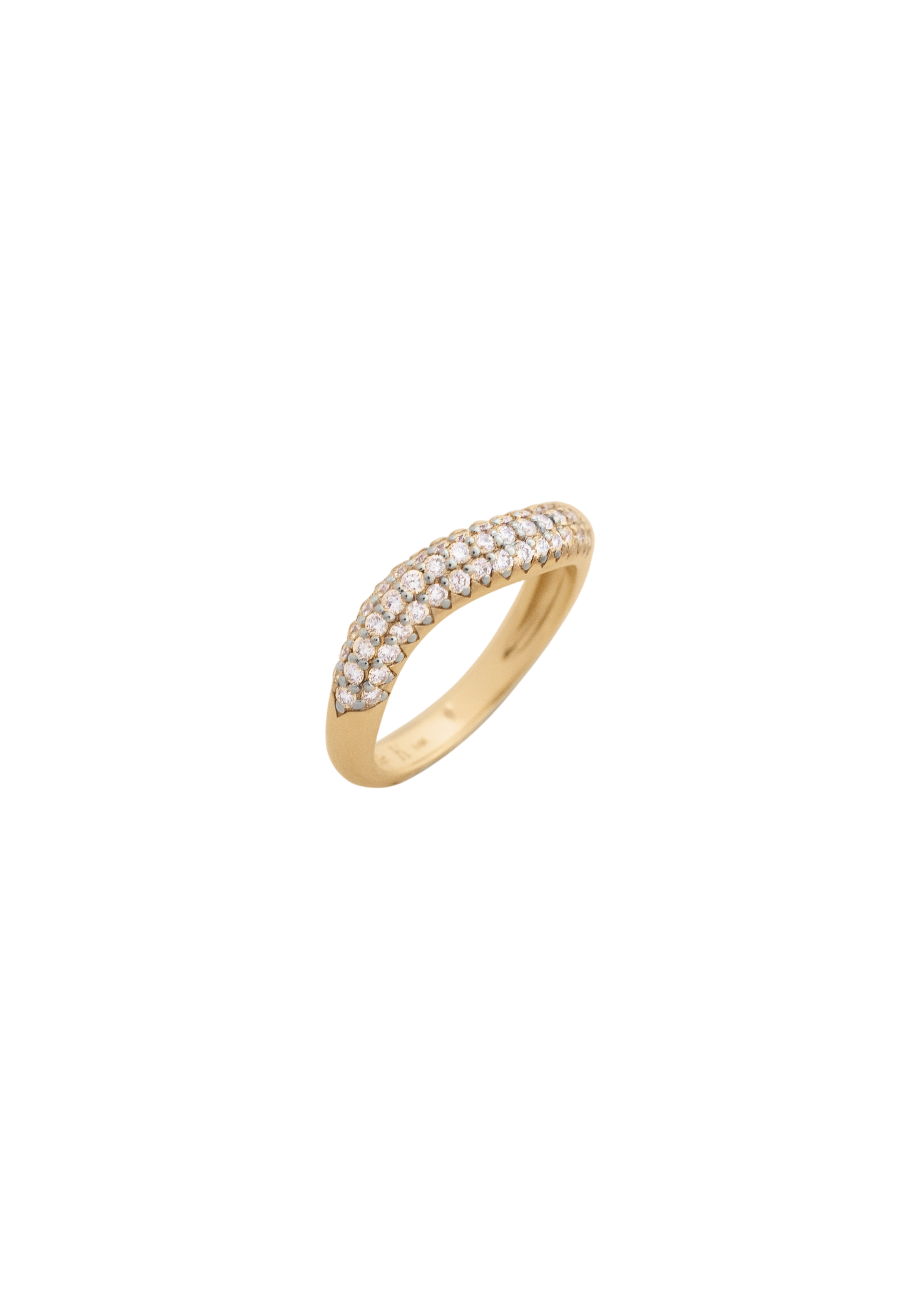 Pavé wave ring diamond