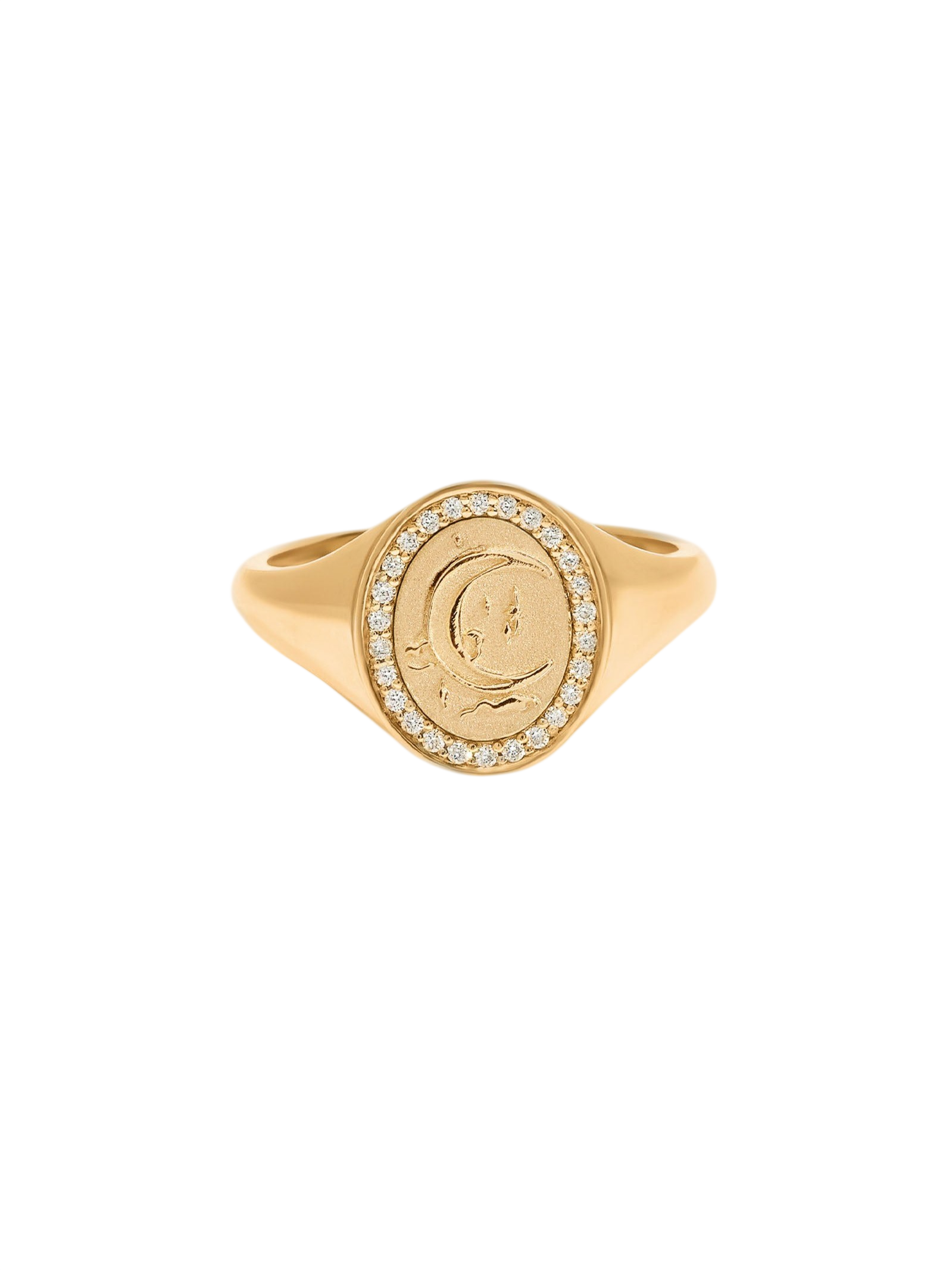 Crescent Dream Diamond Signet Ring photo