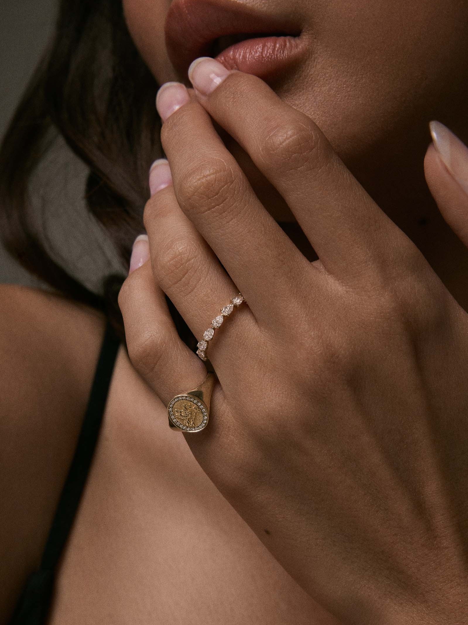 Pegasus Dream Diamond Signet Ring