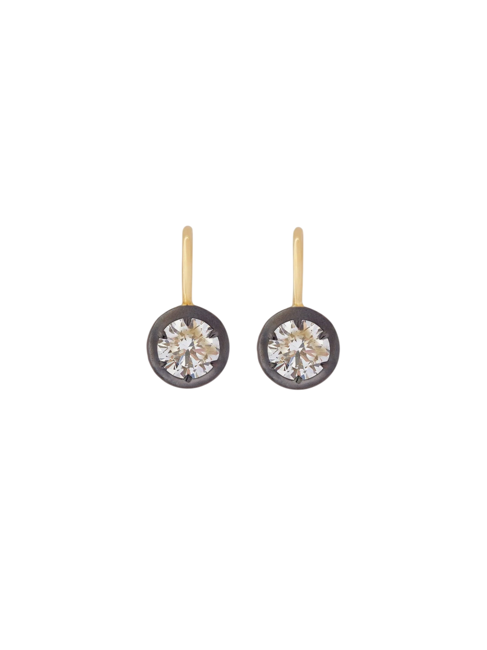 Rosette Black Rhodium Round Diamond Earrings