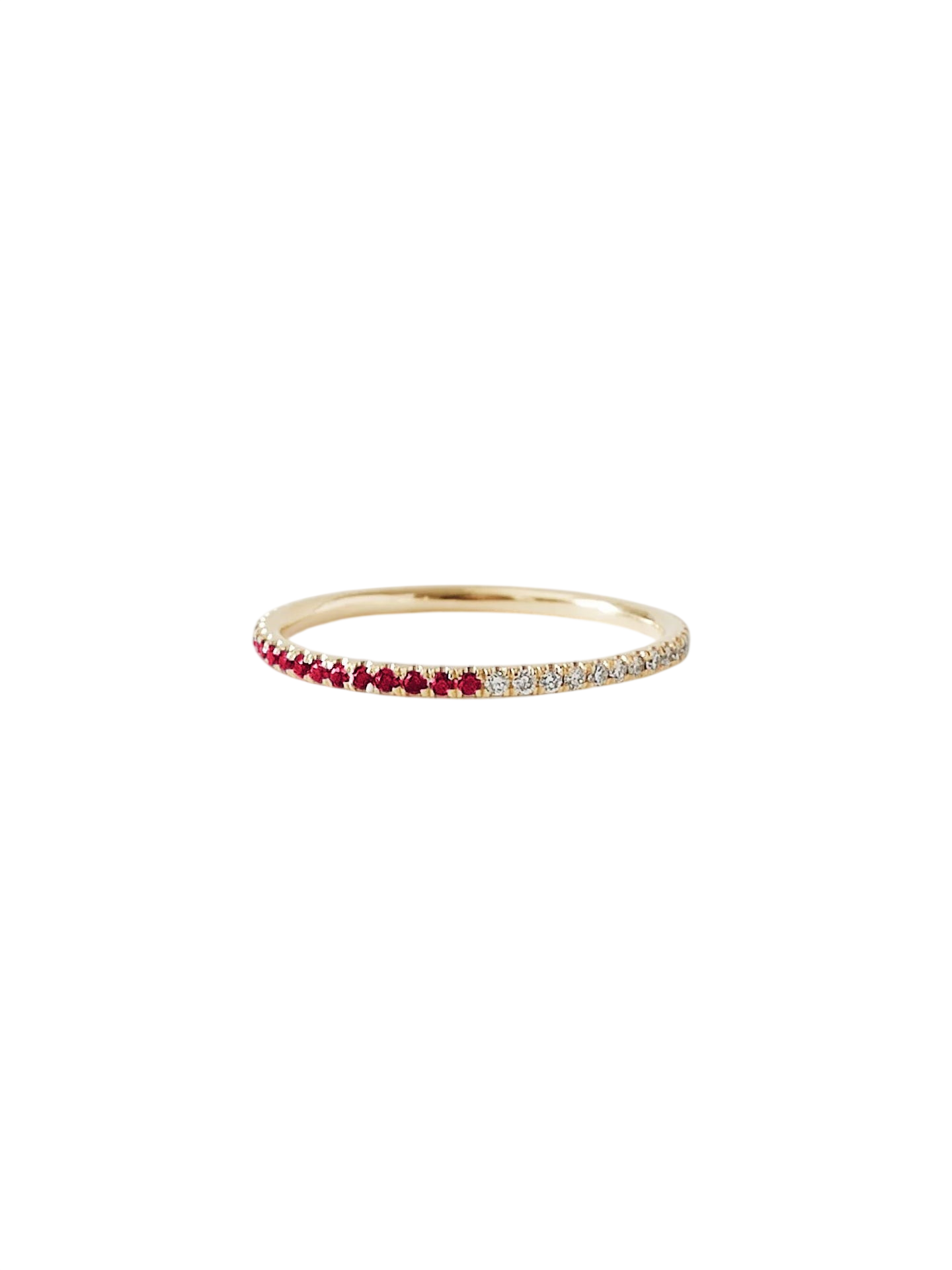 Two In One Pavé Birthstone Ring Ruby photo