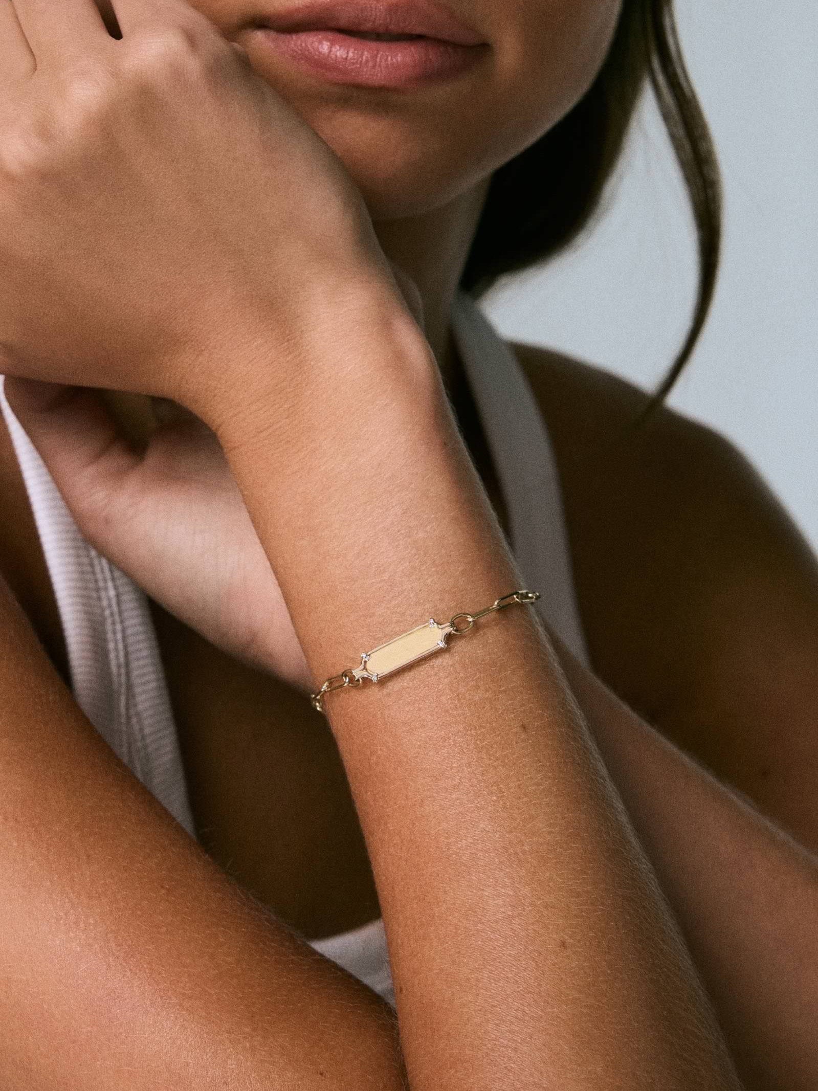 Harlow Oval Pavé ID Bracelet