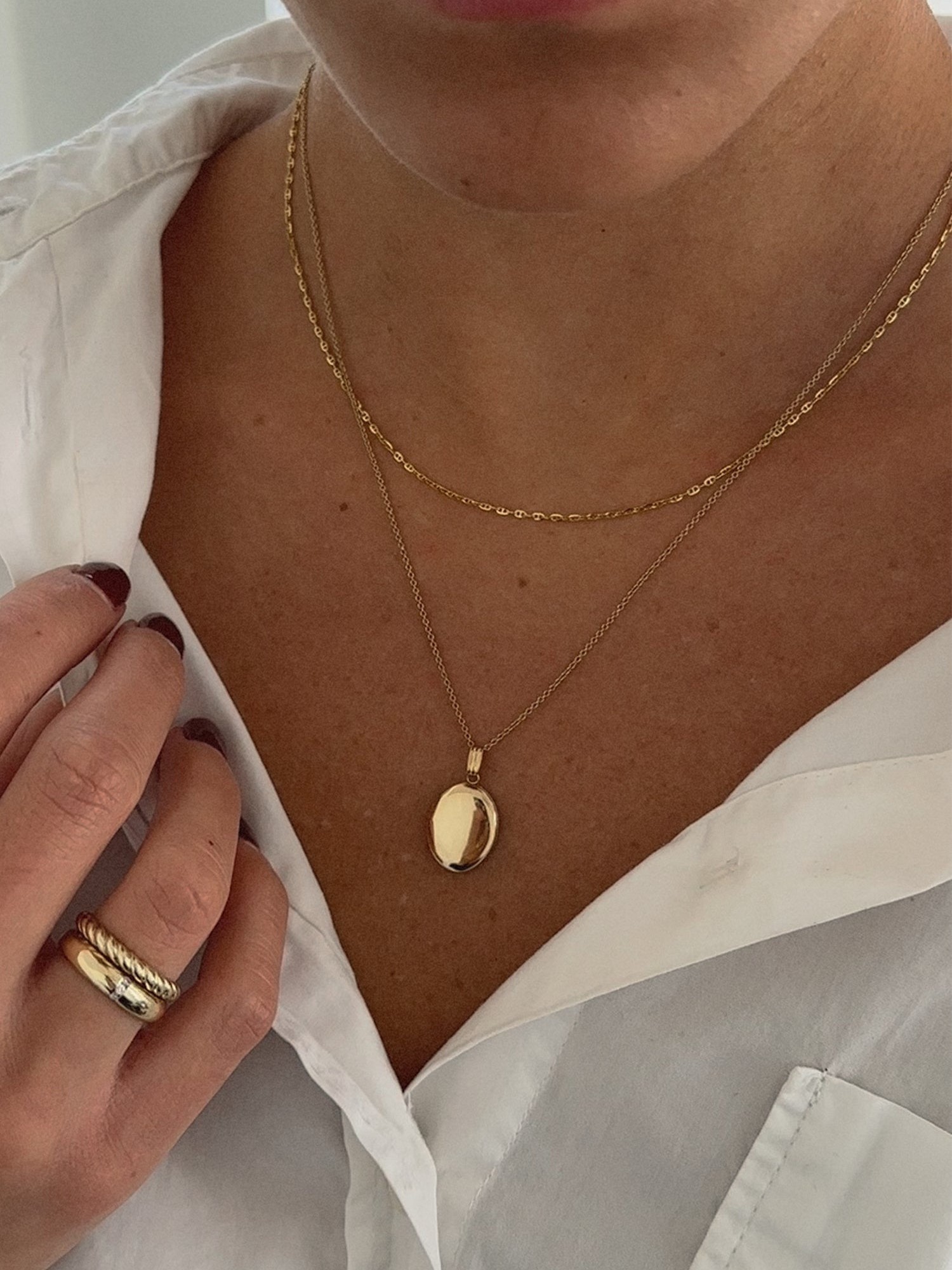 Maison Oval Locket Necklace