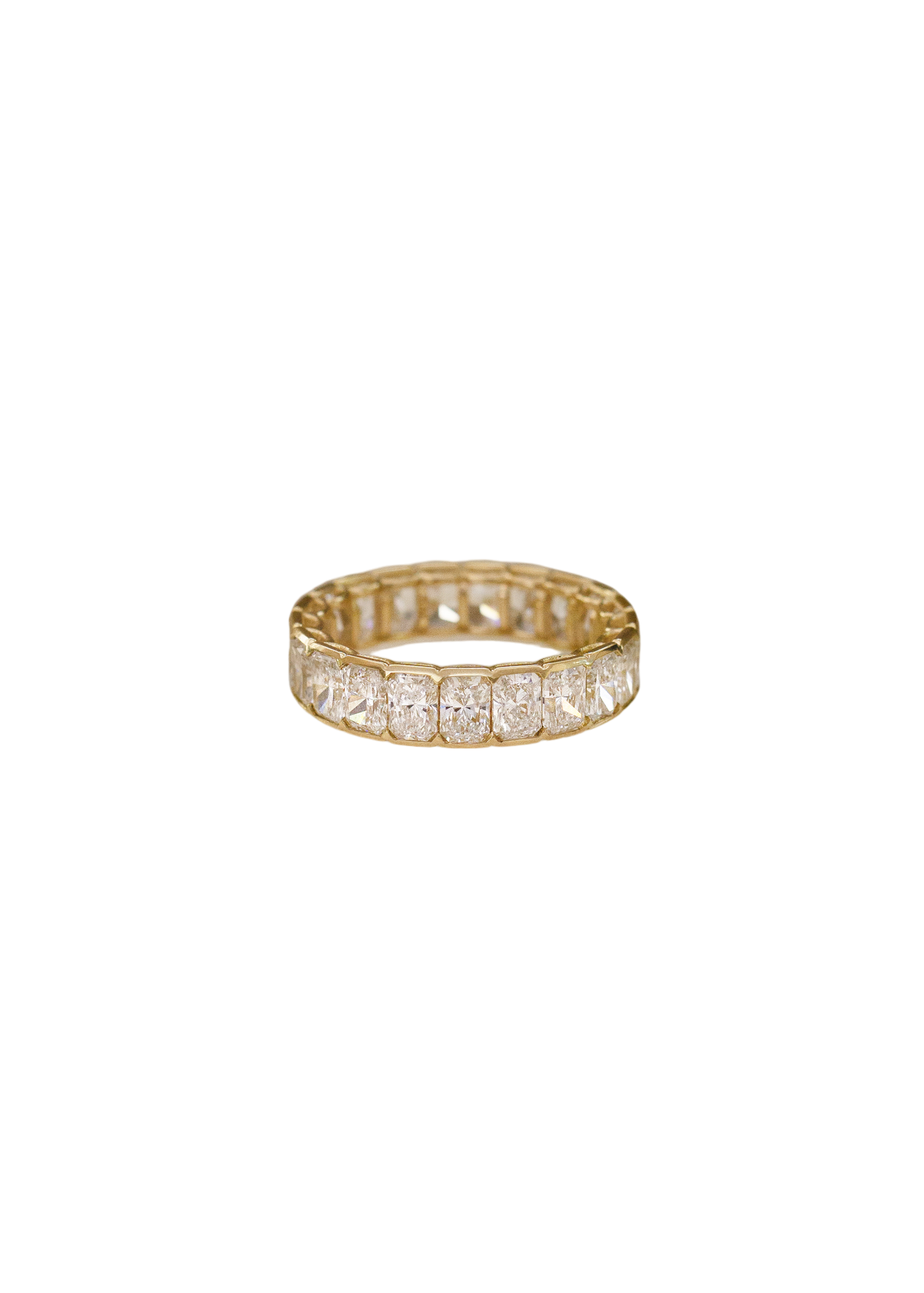 Jane radiant eternity ring diamond yellow gold