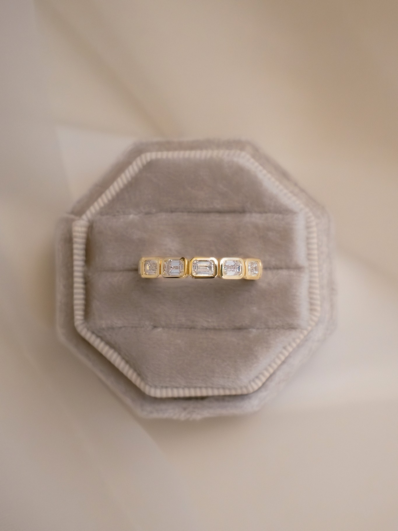 Marianna Emerald Diamond Bezel Ring