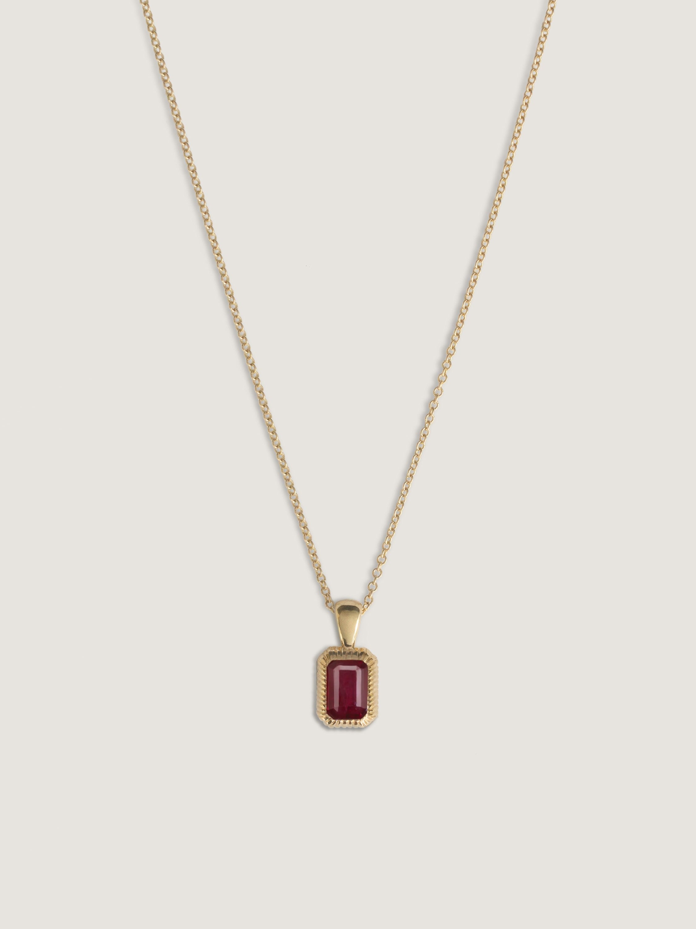 Lyra Emerald Cut Pendant Ruby