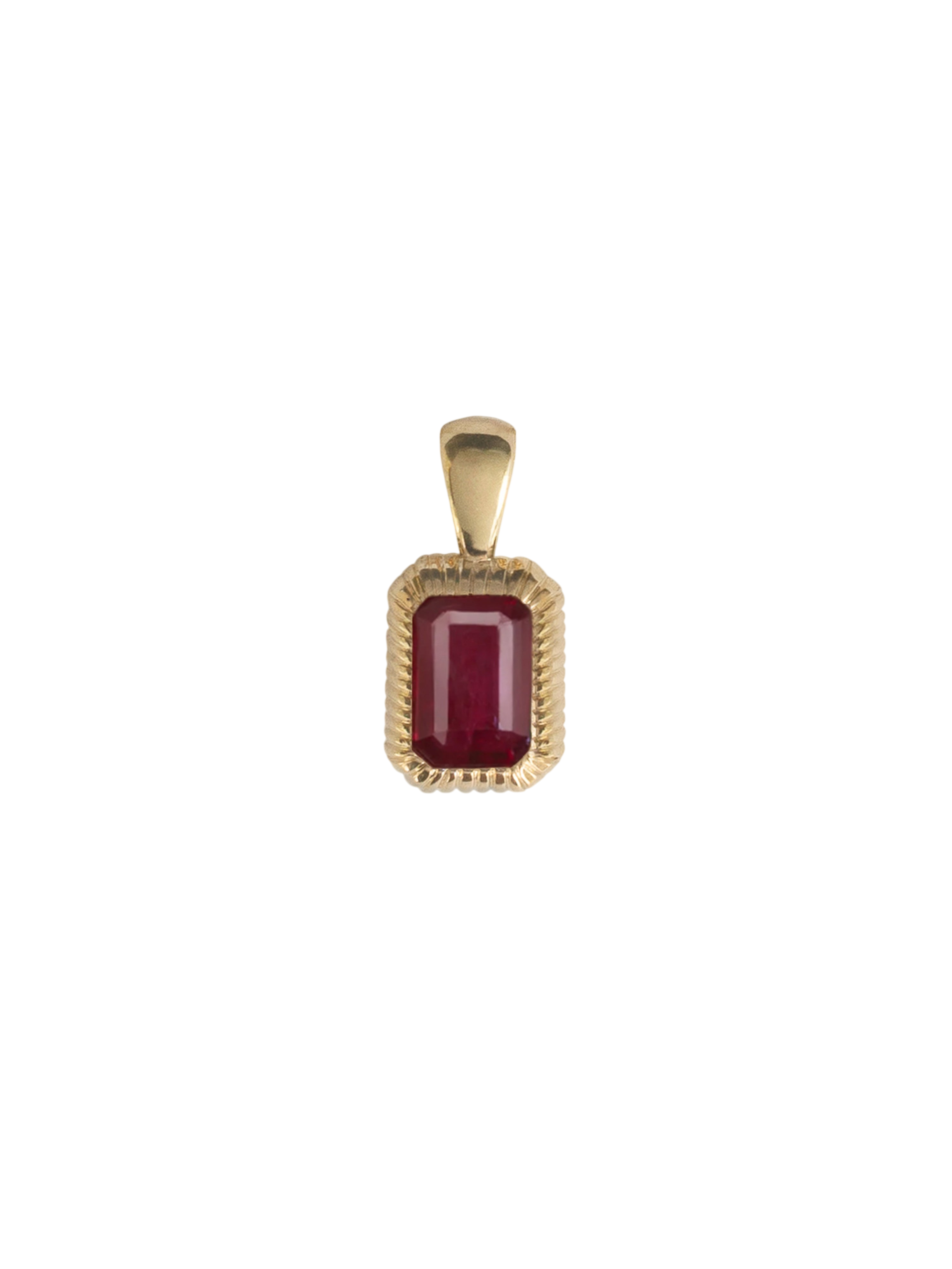 Lyra Emerald Cut Pendant Ruby photo