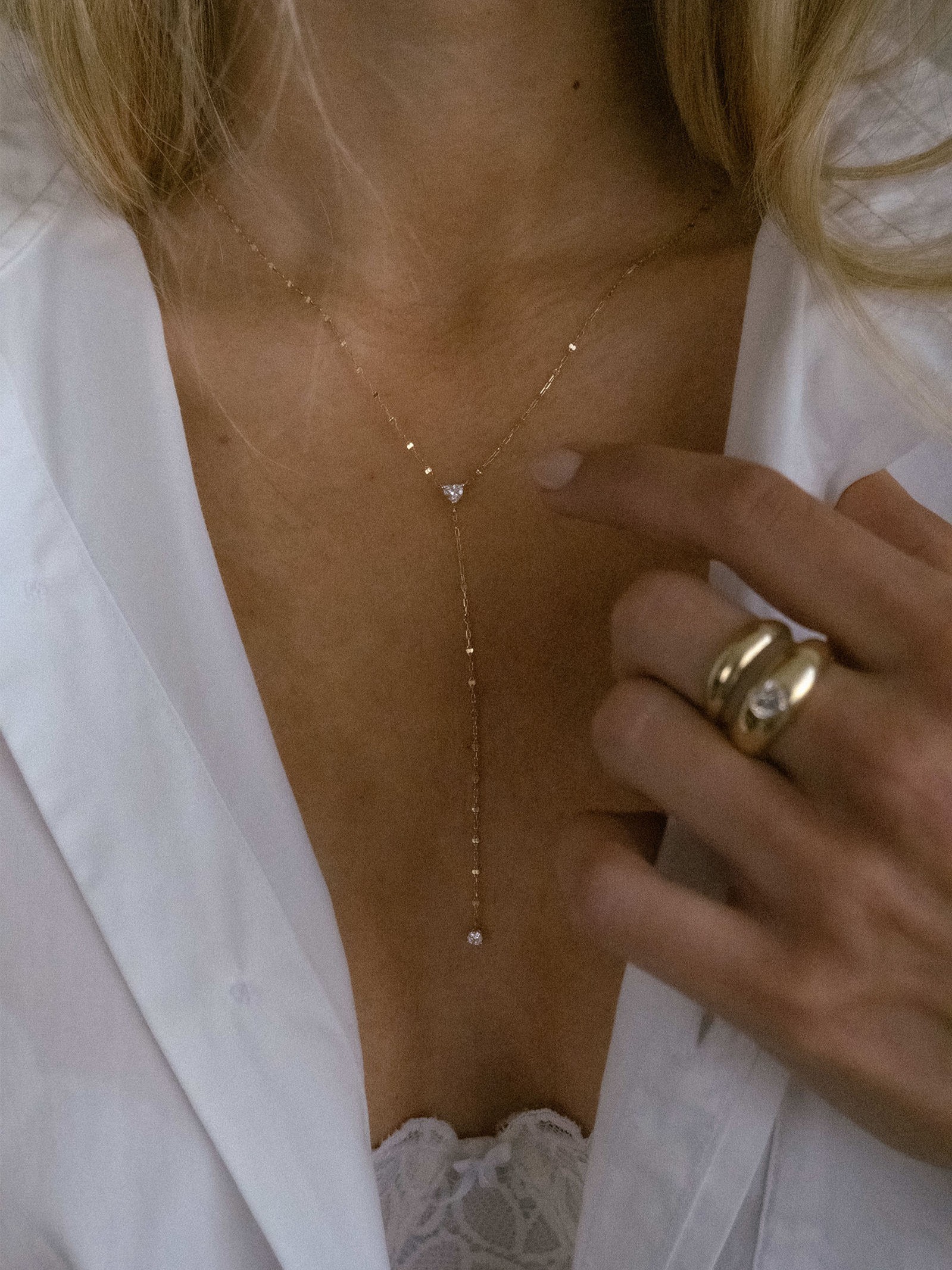 Darling Lariat Heart Necklace
