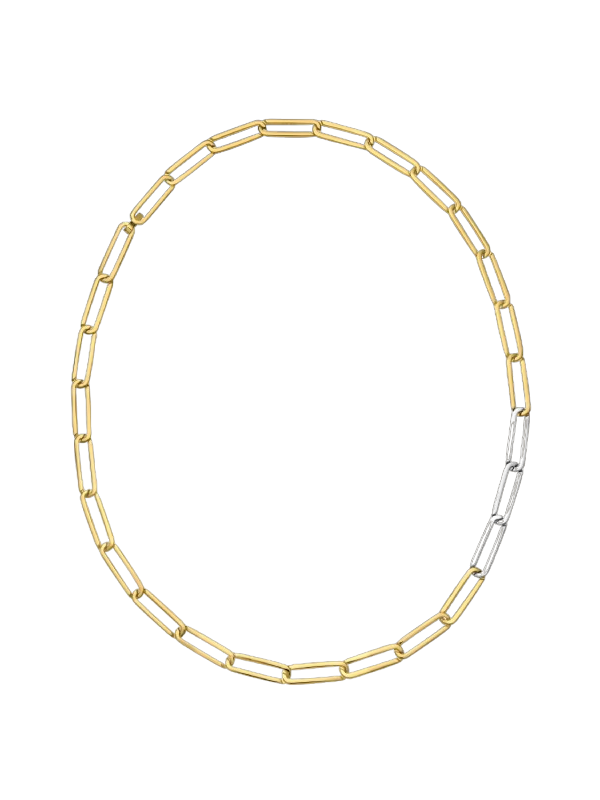 Exhaling her necklace small - gold with silver