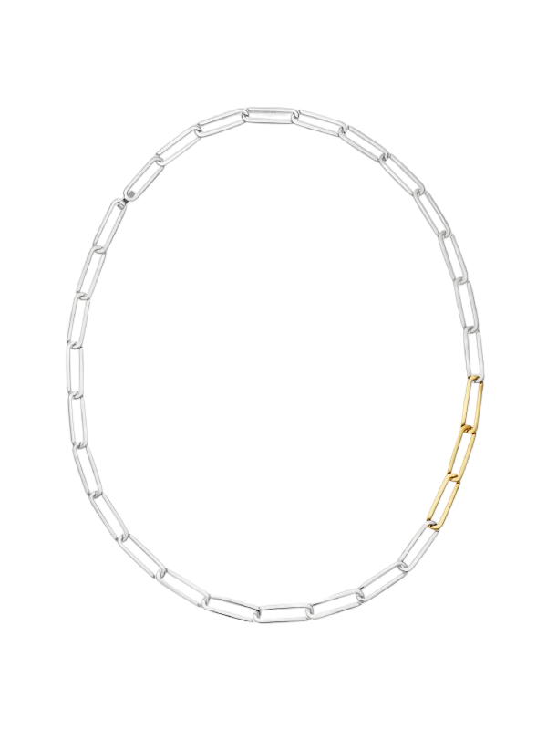 Exhaling her necklace small - silver with gold