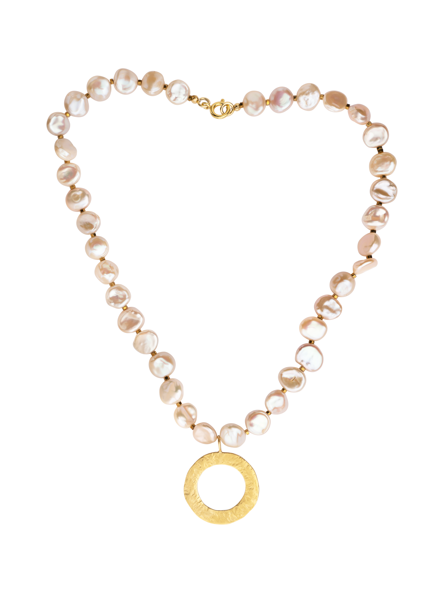Pale pink pearl necklace
