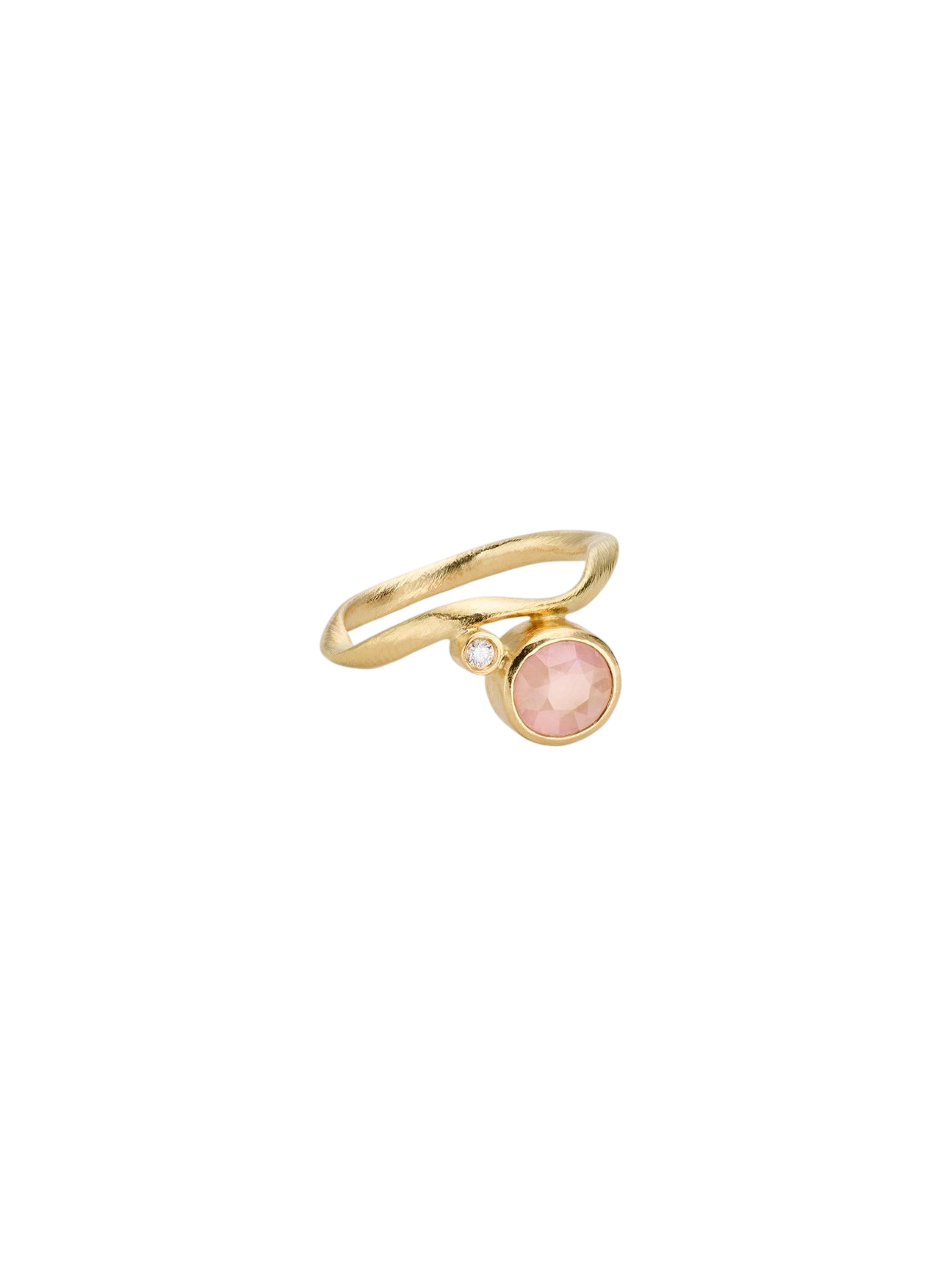Flair Ring No. 1, 18kt gold, pink sapphire, and diamond