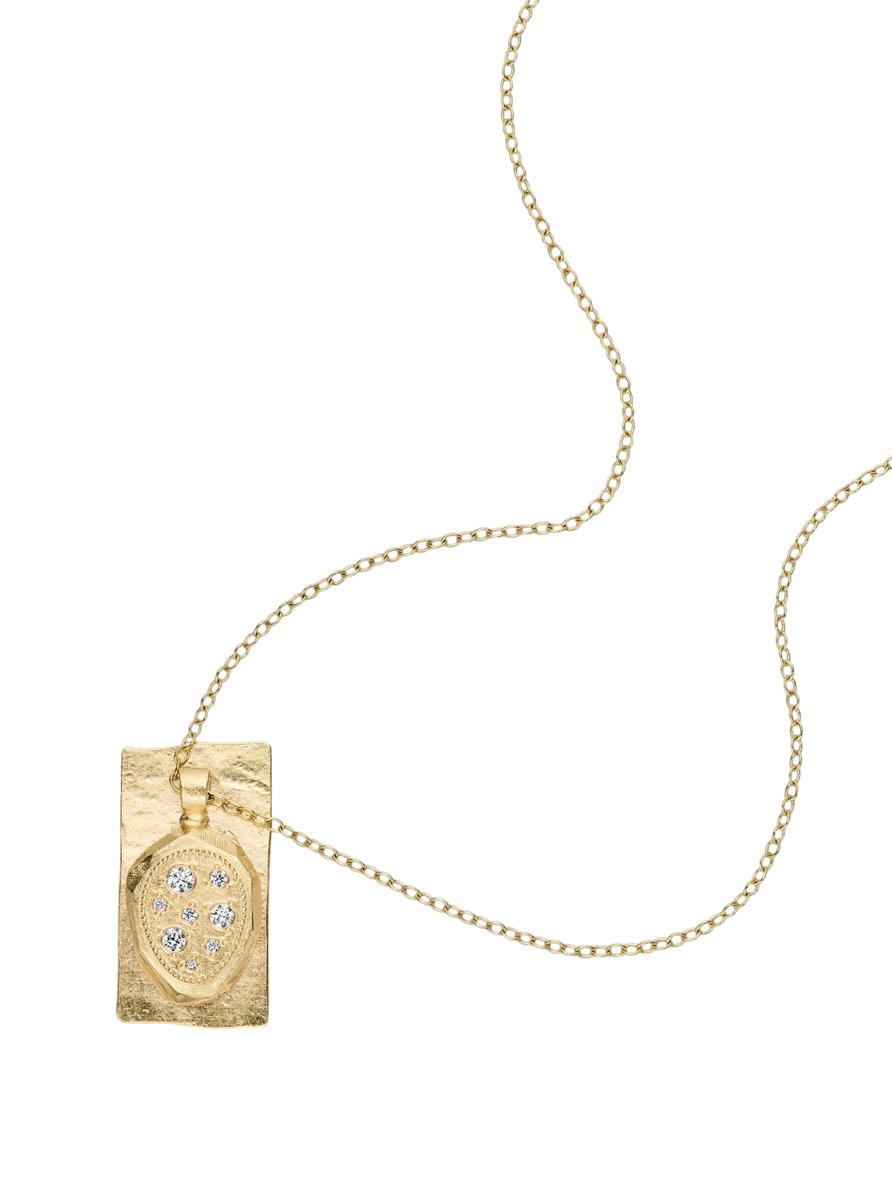 A Bit Brutal pendant with chain 18kt gold & diamonds