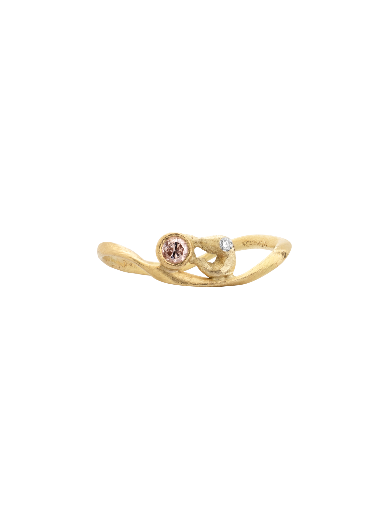 Flair pink and white diamond ring