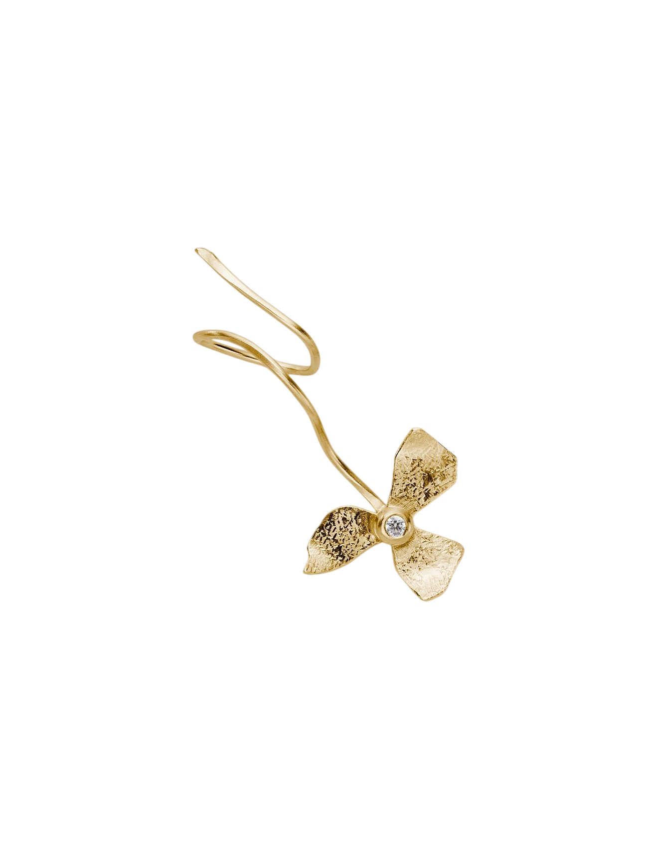 A Bit Brutal single earring flower 18kt gold & diamond