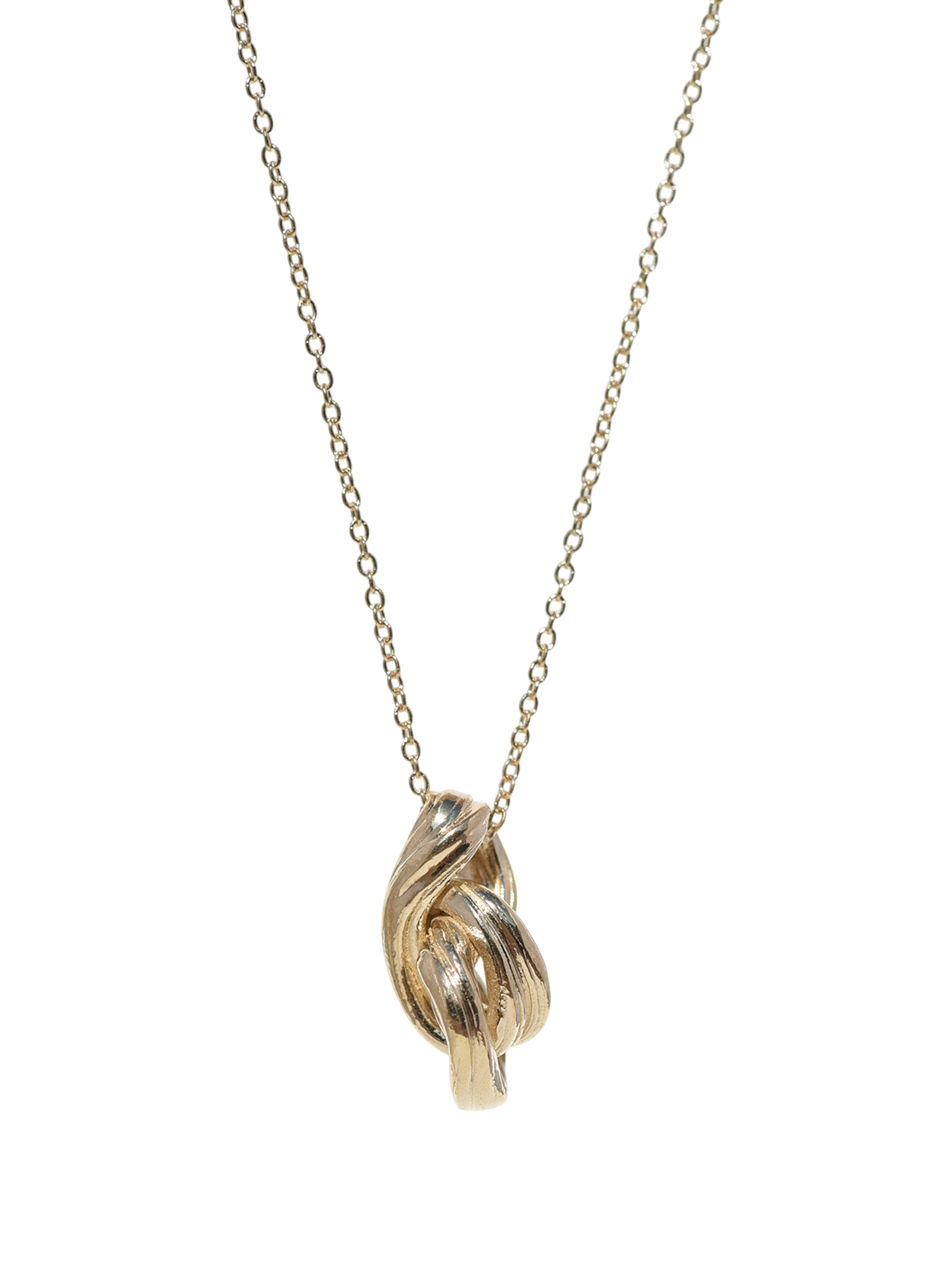 Gold double knot pendant