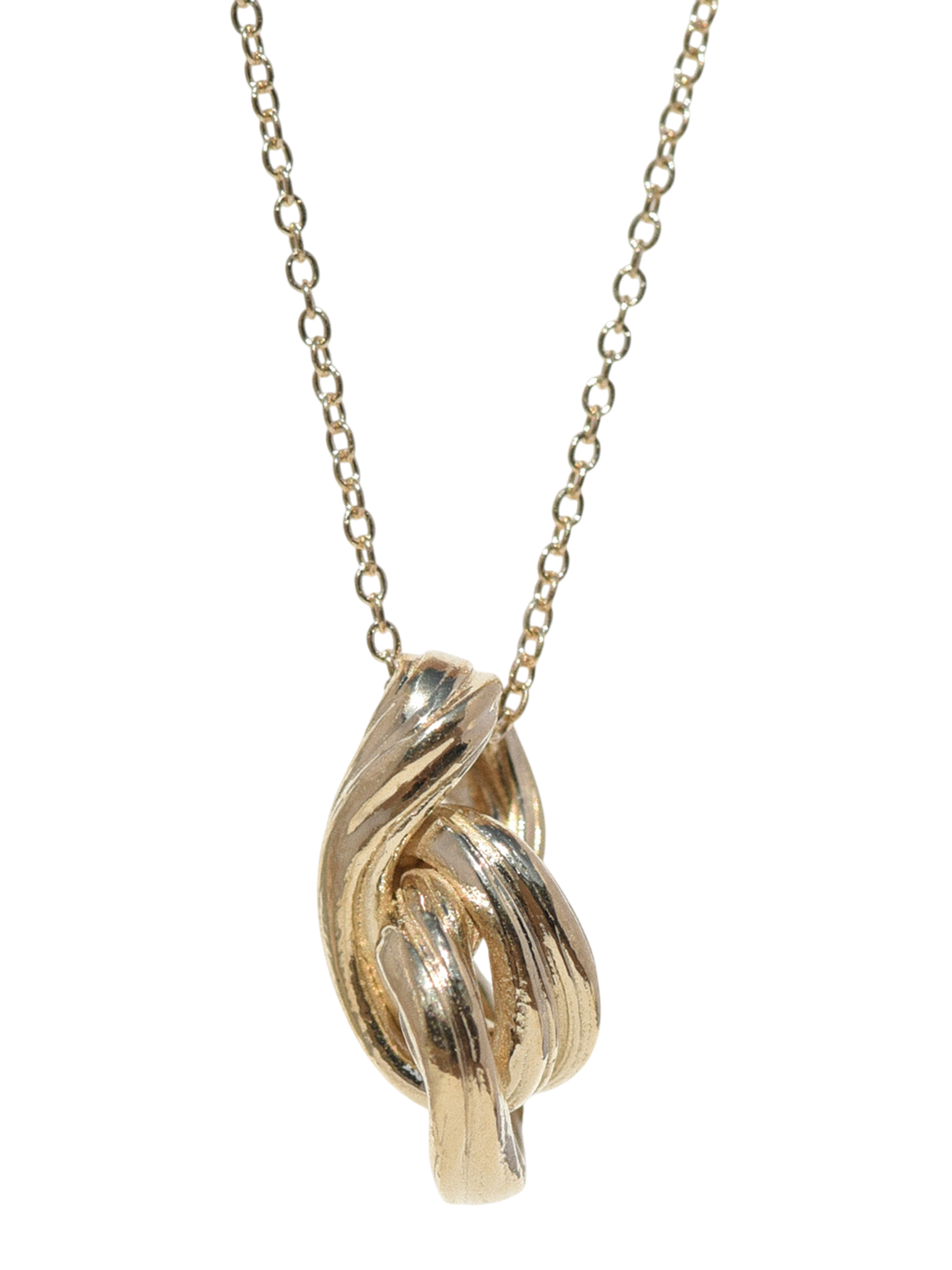 Gold double knot pendant