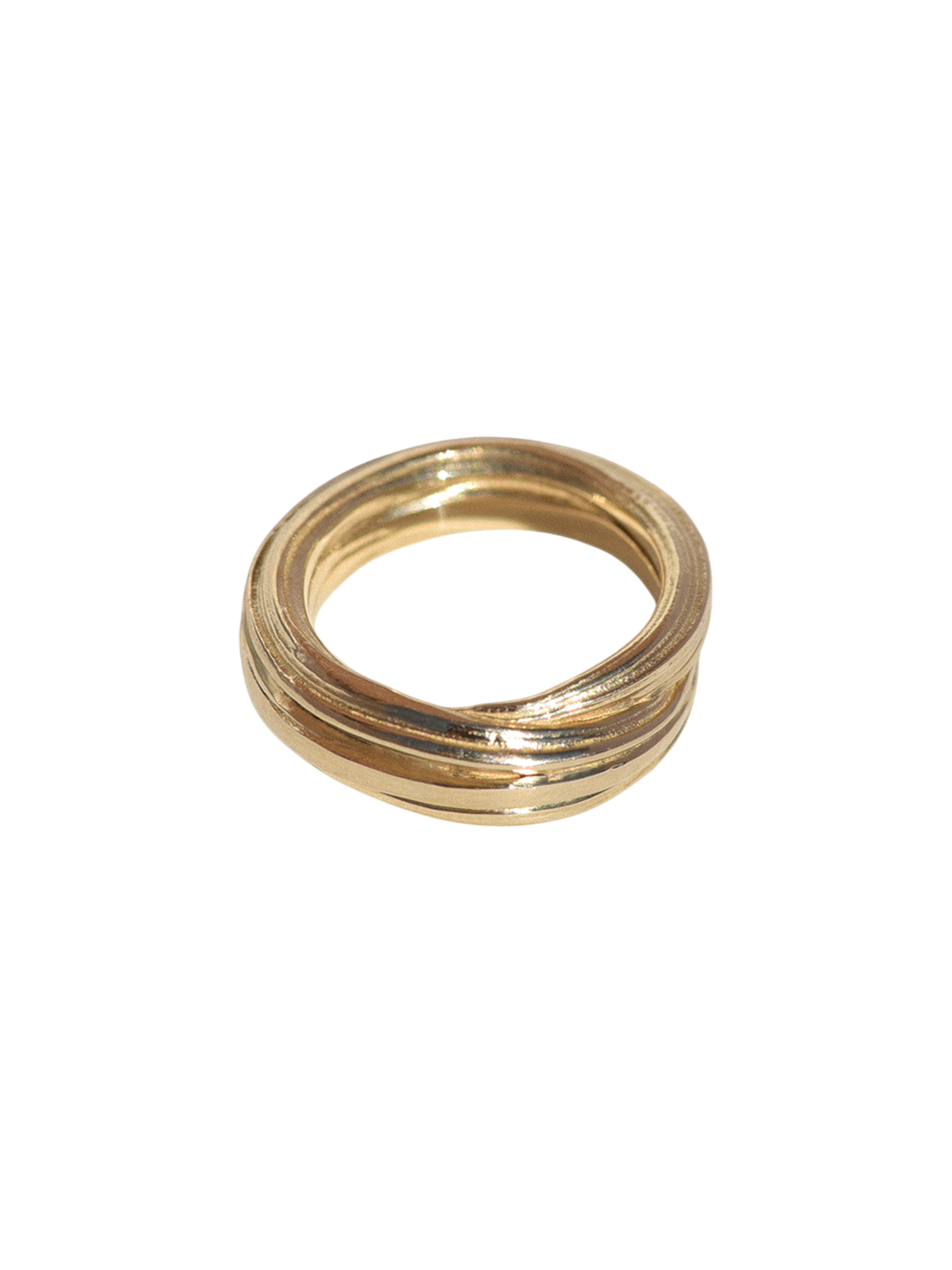 Gold folded pinky ring