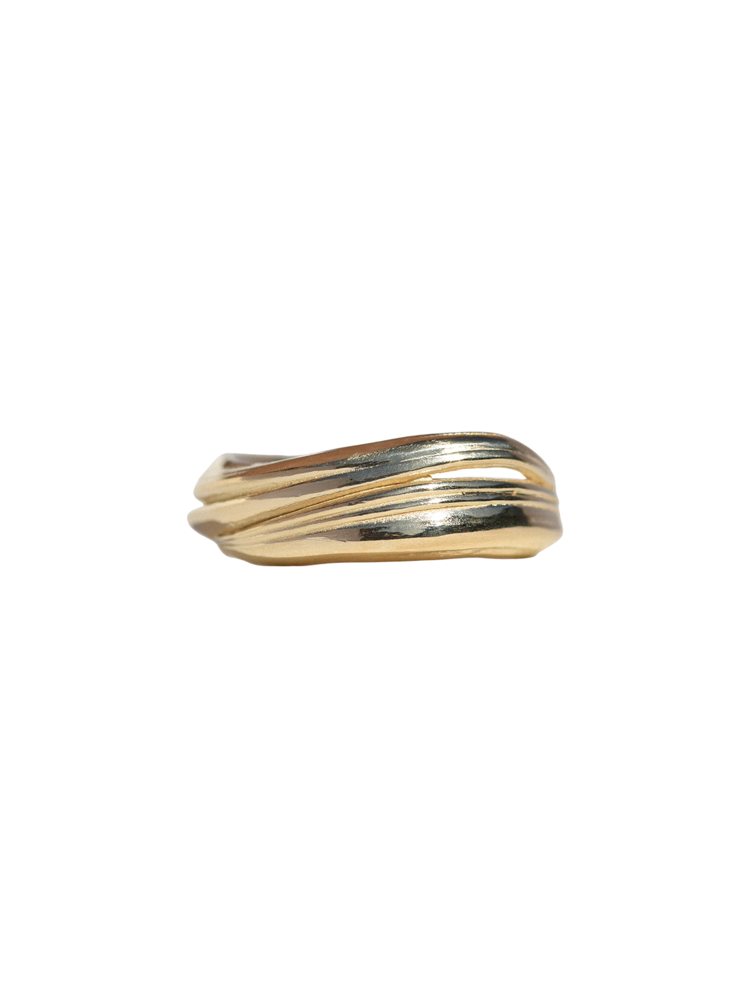 Gold soft wave ring