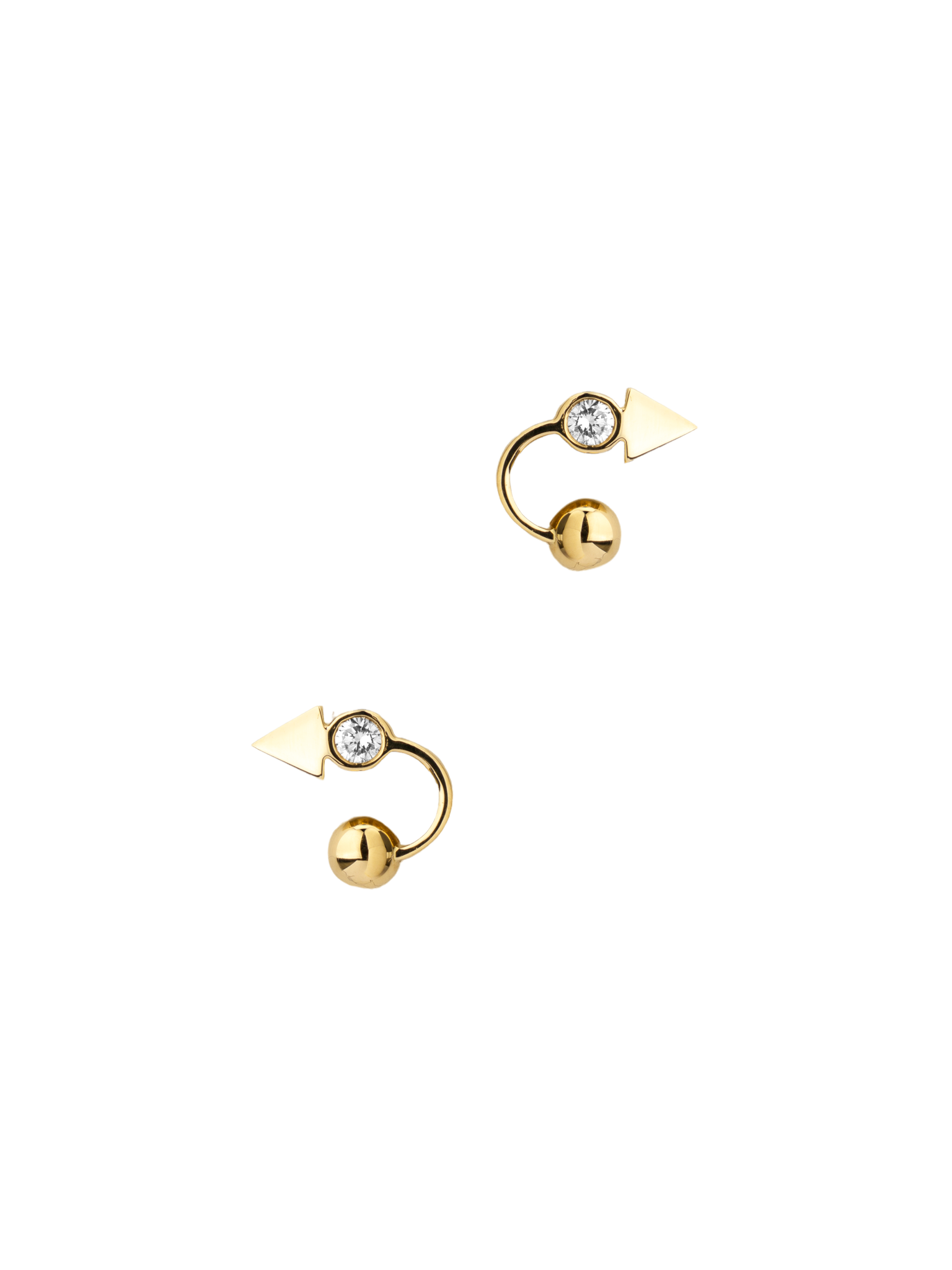 Microdot white diamond earrings