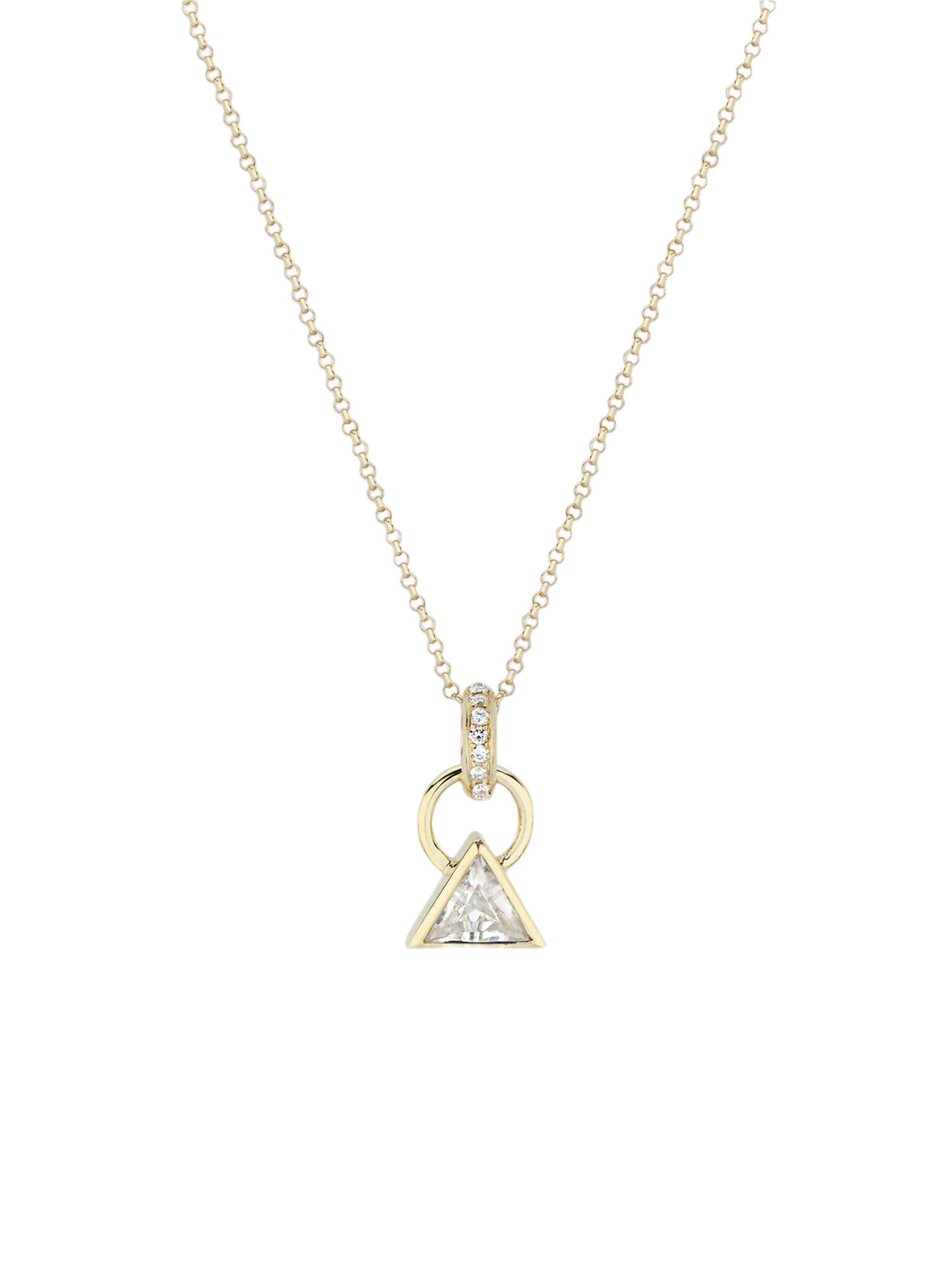 Foundation white sapphire & white diamond pendant necklace