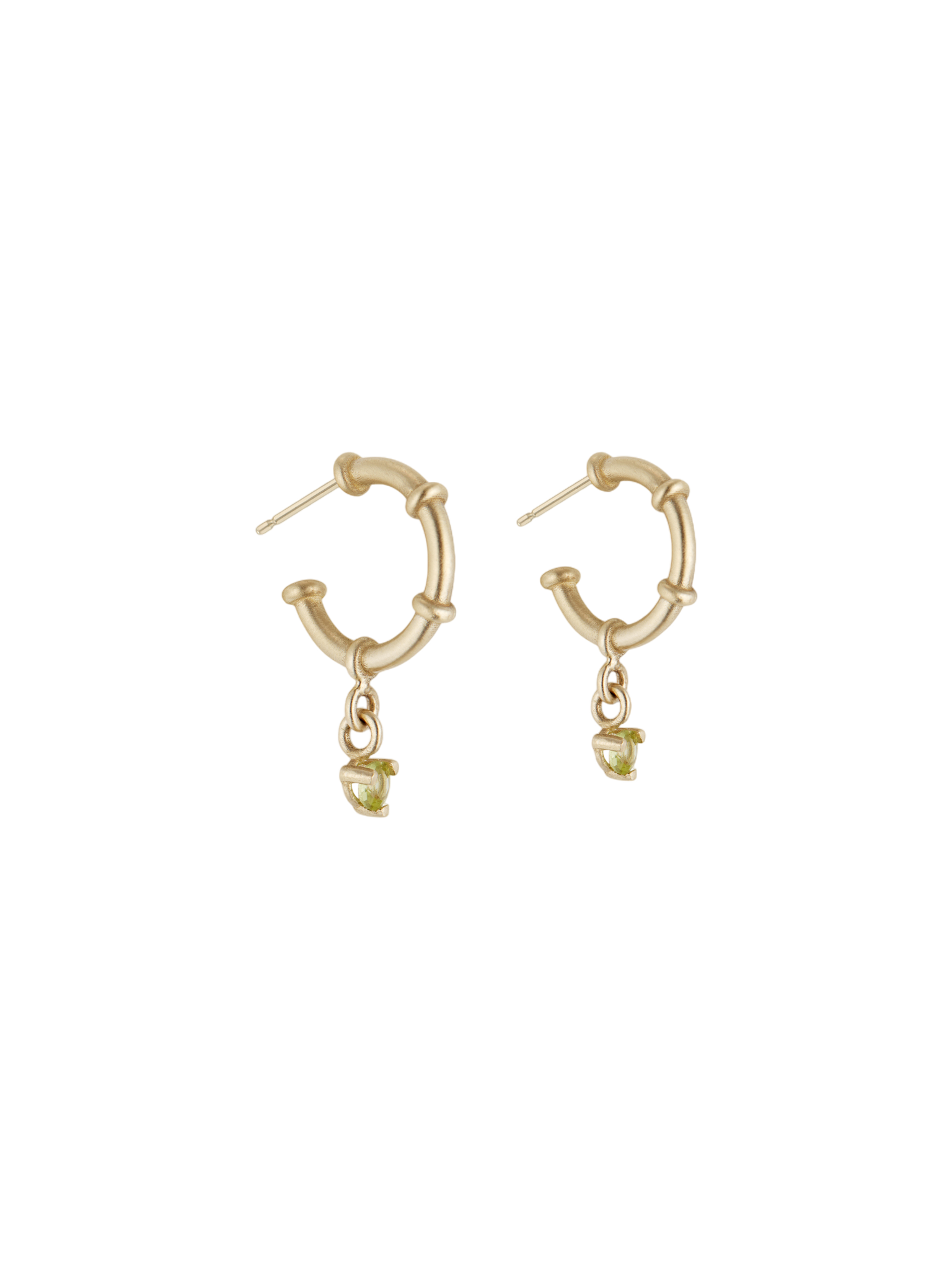Auspicious gemstone drop hoop earrings