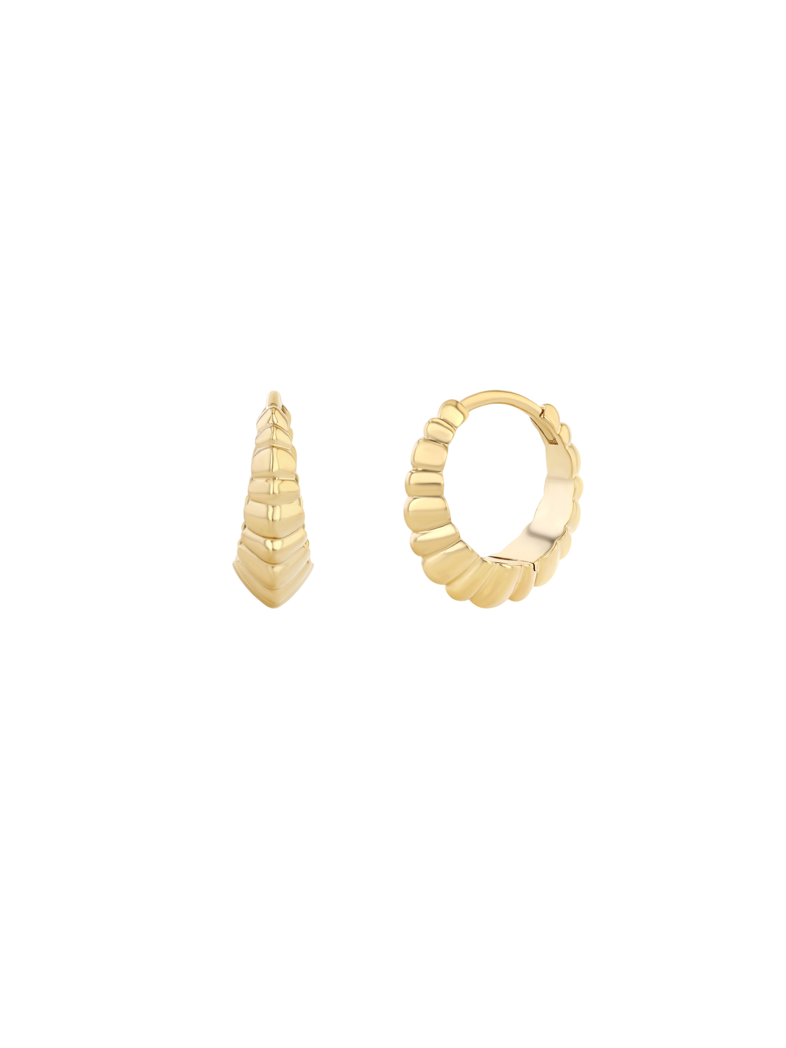 Medium Fluted Crescent Hoops