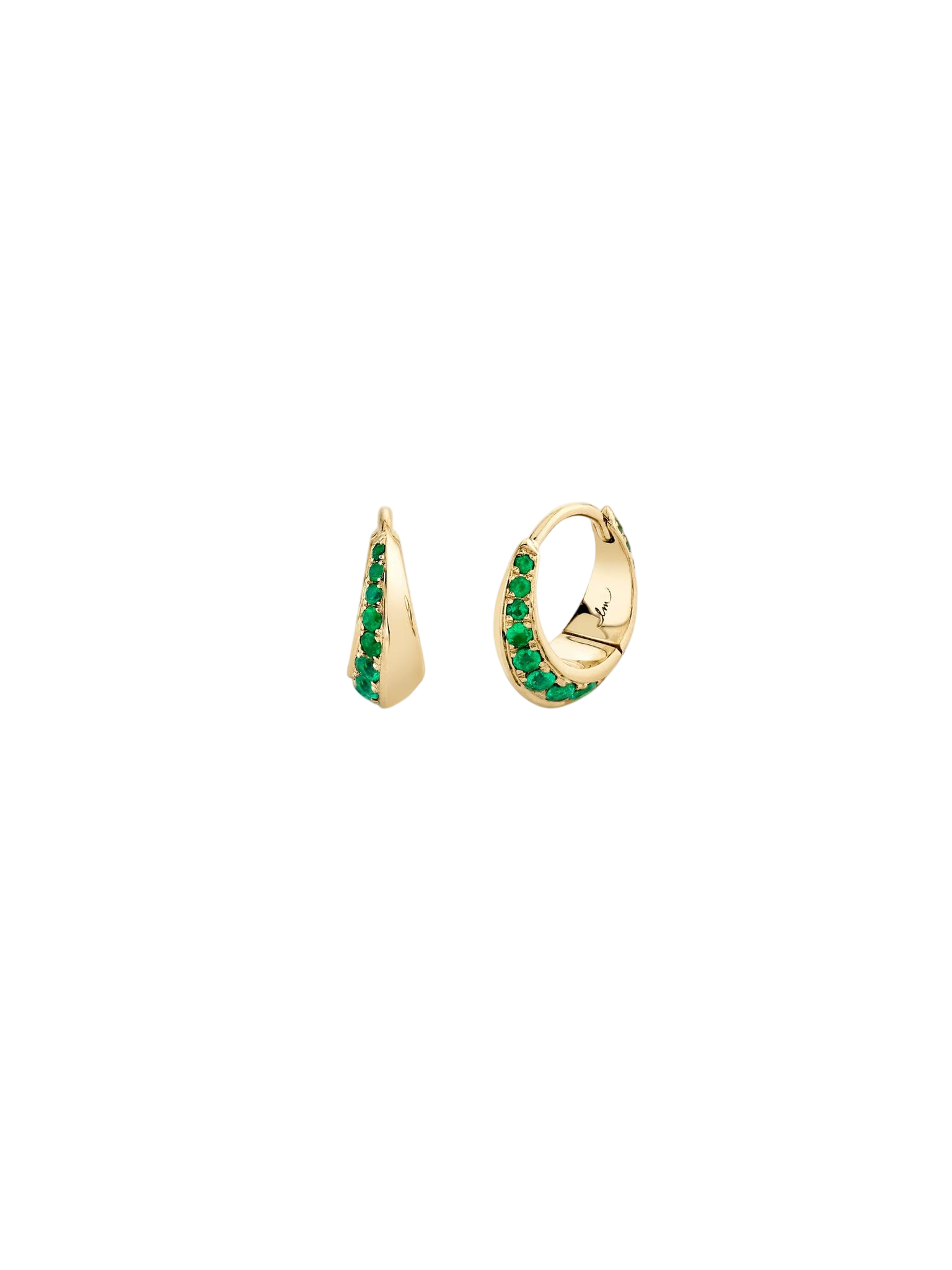 Small Pave Crescent Hoop With Diamonds