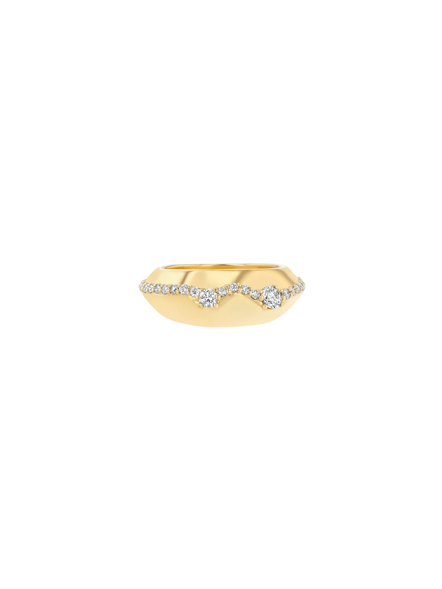Liquid Gold Ring with Pave