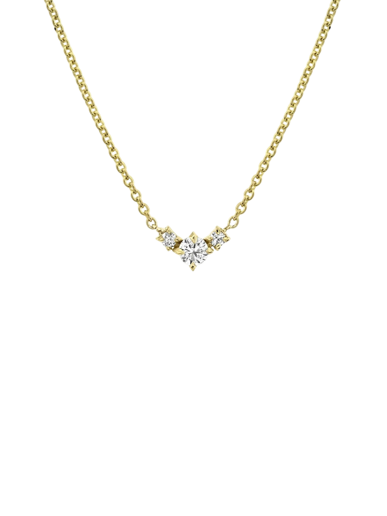Eclat triple diamond v necklace