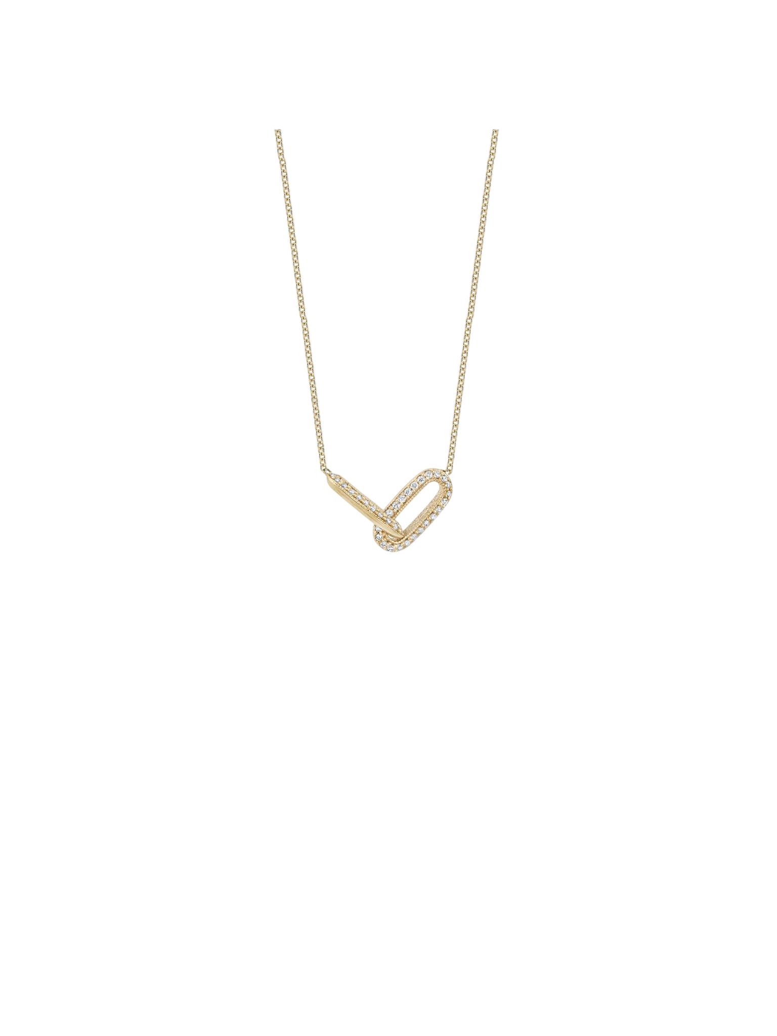 One Sided Pave Linked Necklace