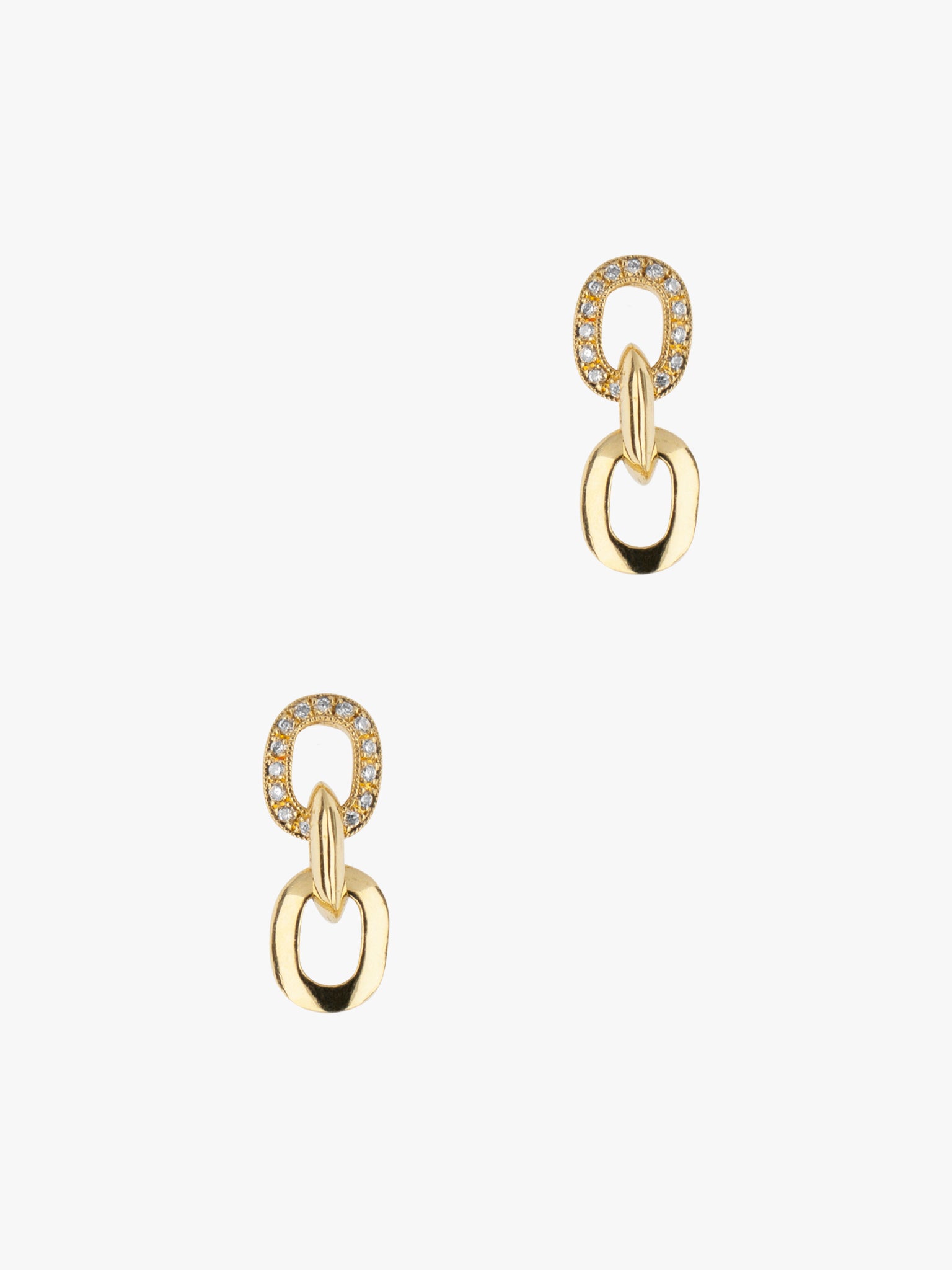 XS pavé diamond link drop earrings