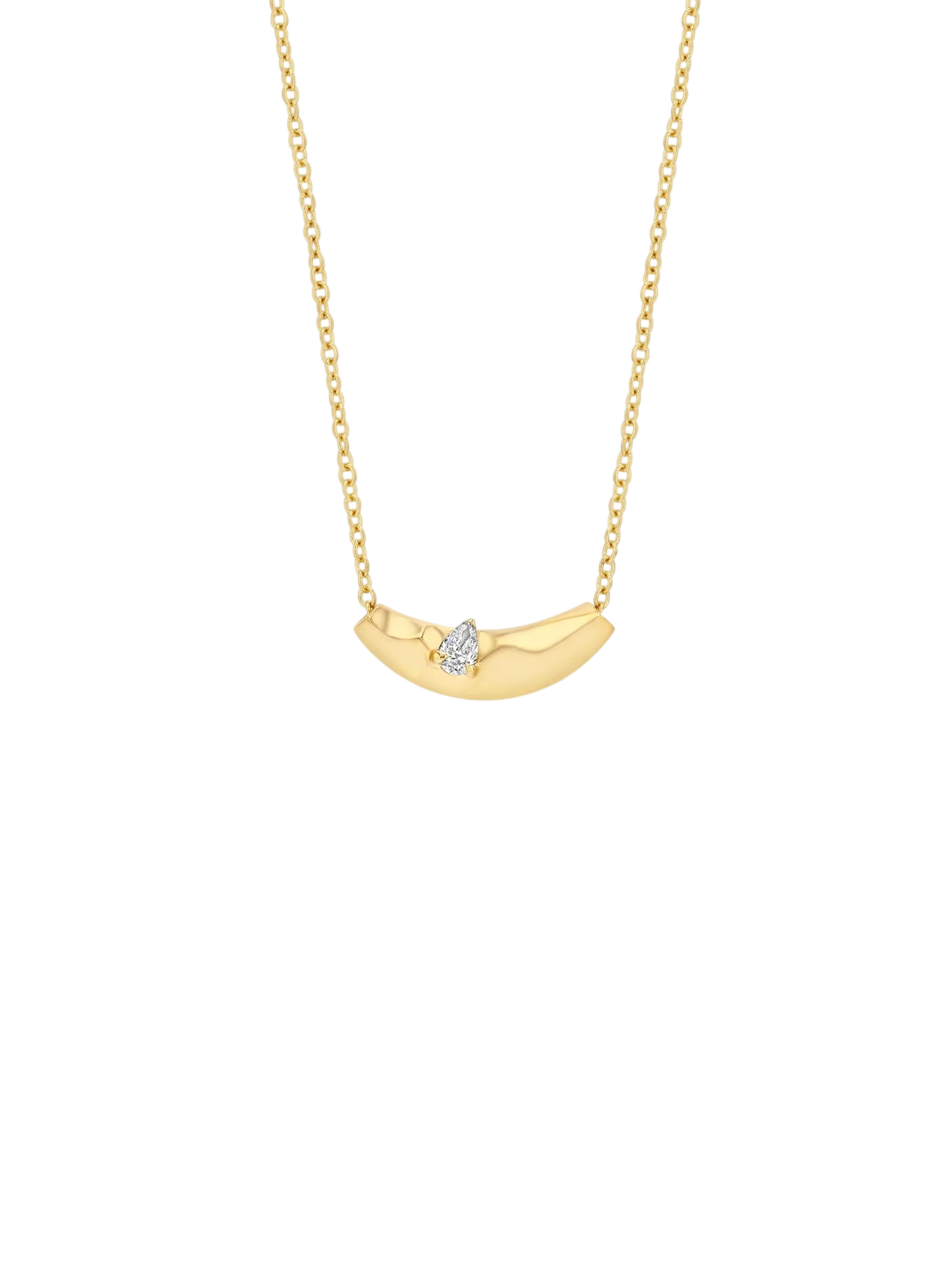 Mini Liquid Gold Slider with Pear Shaped Diamond