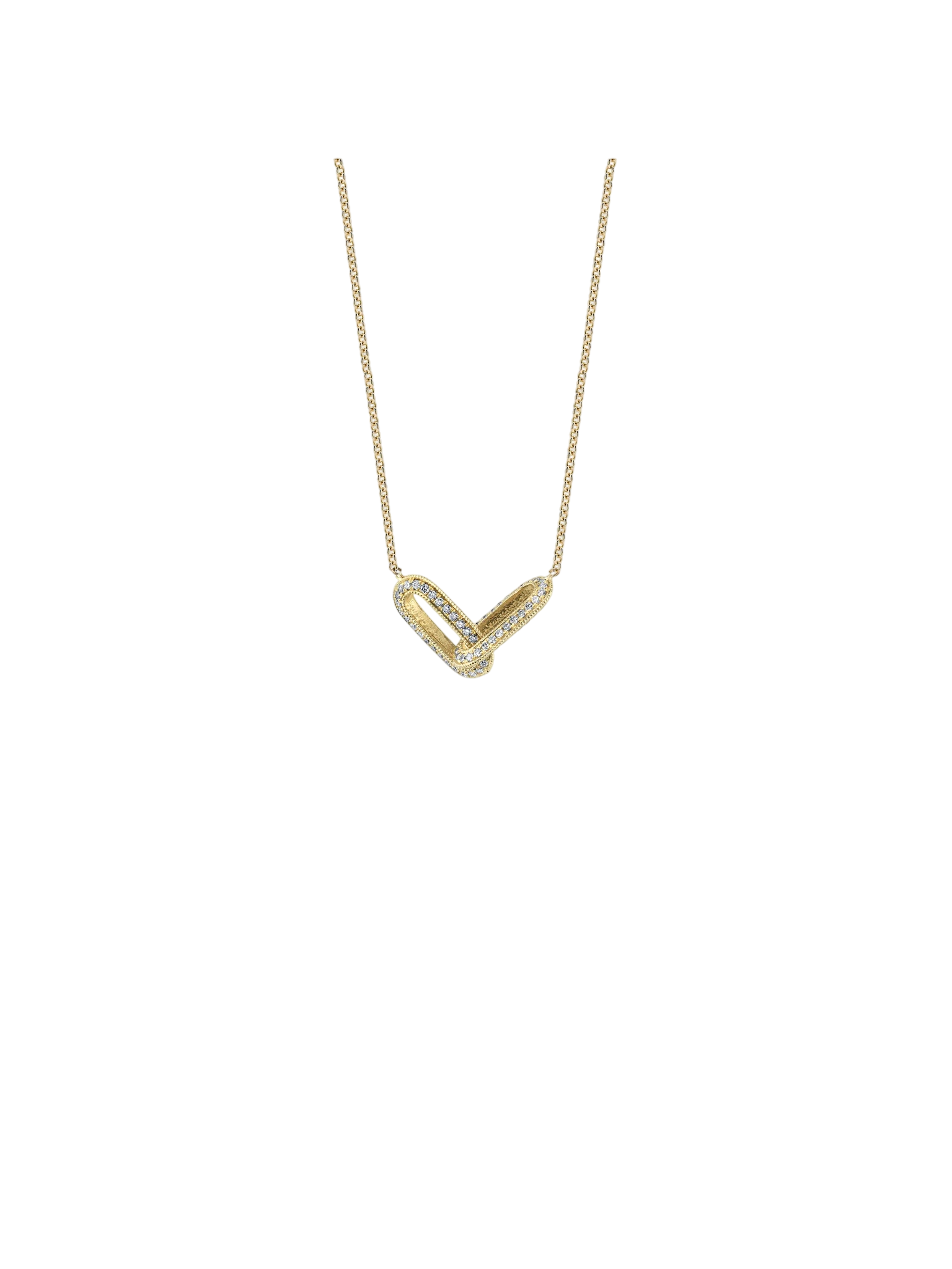 Two Sided Pave Linked Necklace