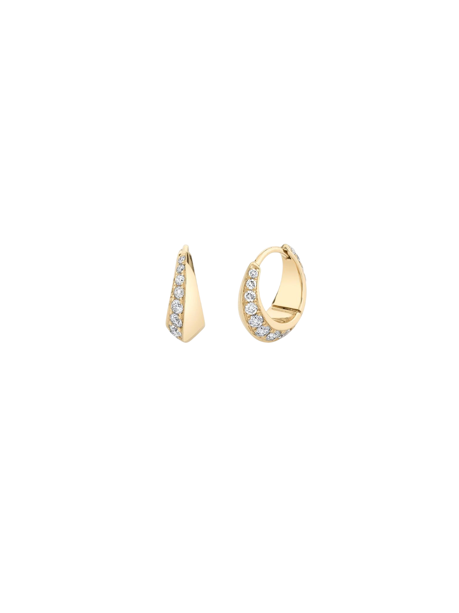Small Pave Crescent Hoop With Diamonds