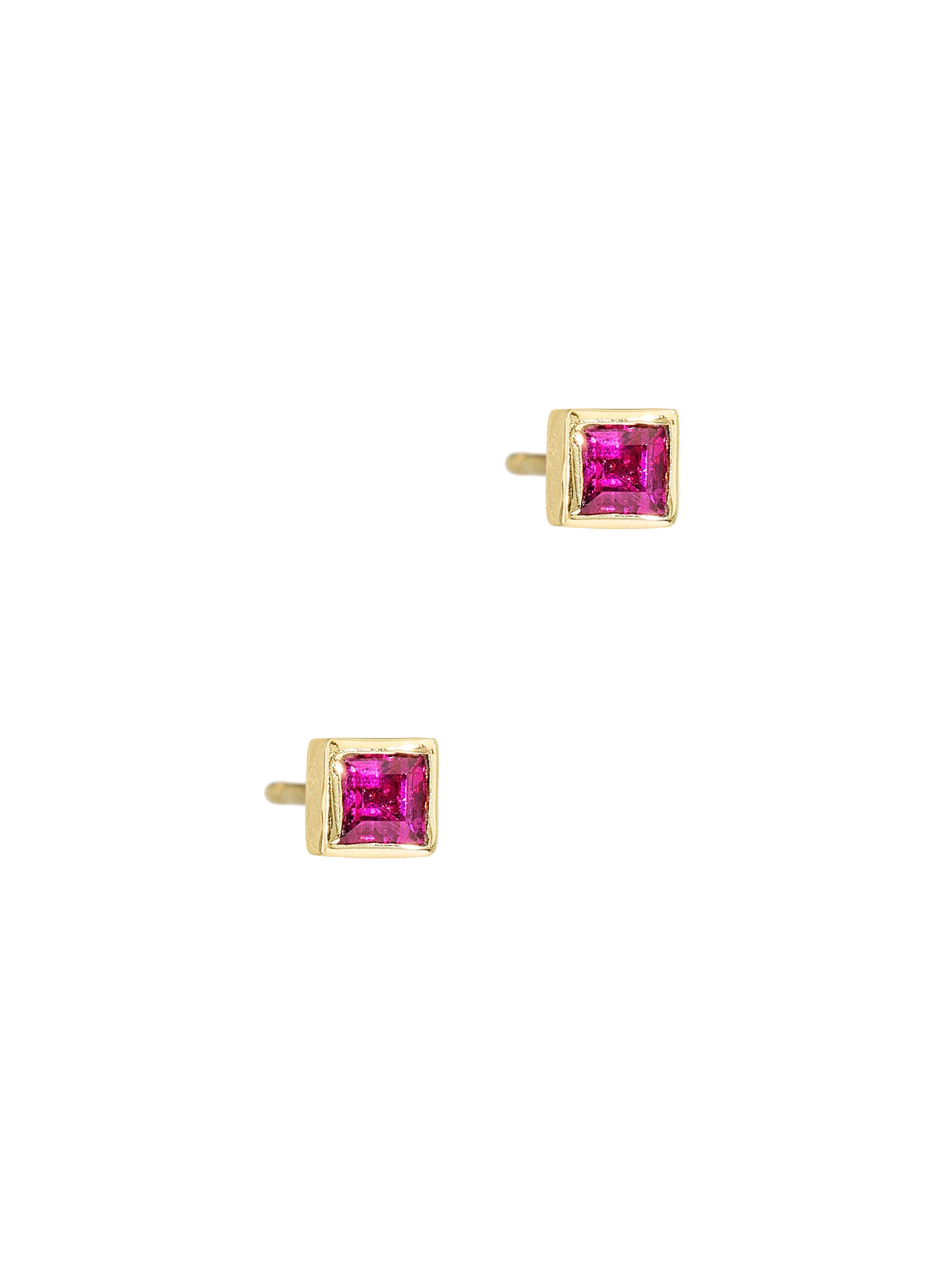 Ruby Square Studs