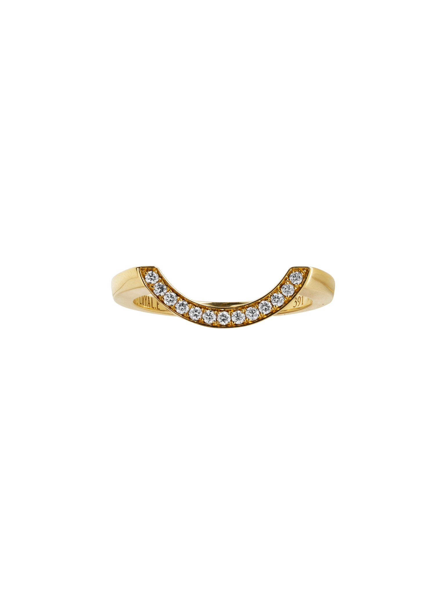 Ring intrépide grand arc pavée - 18k yellow gold