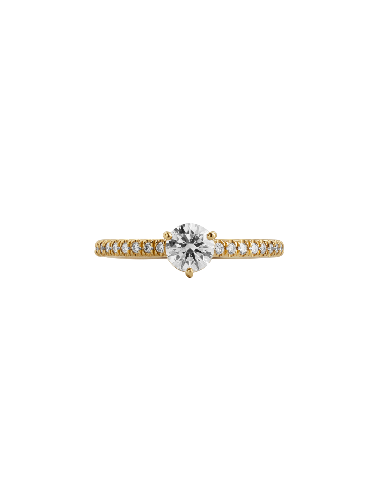 Solitaire absolu.e 0.5ct pavé - 18k yellow gold