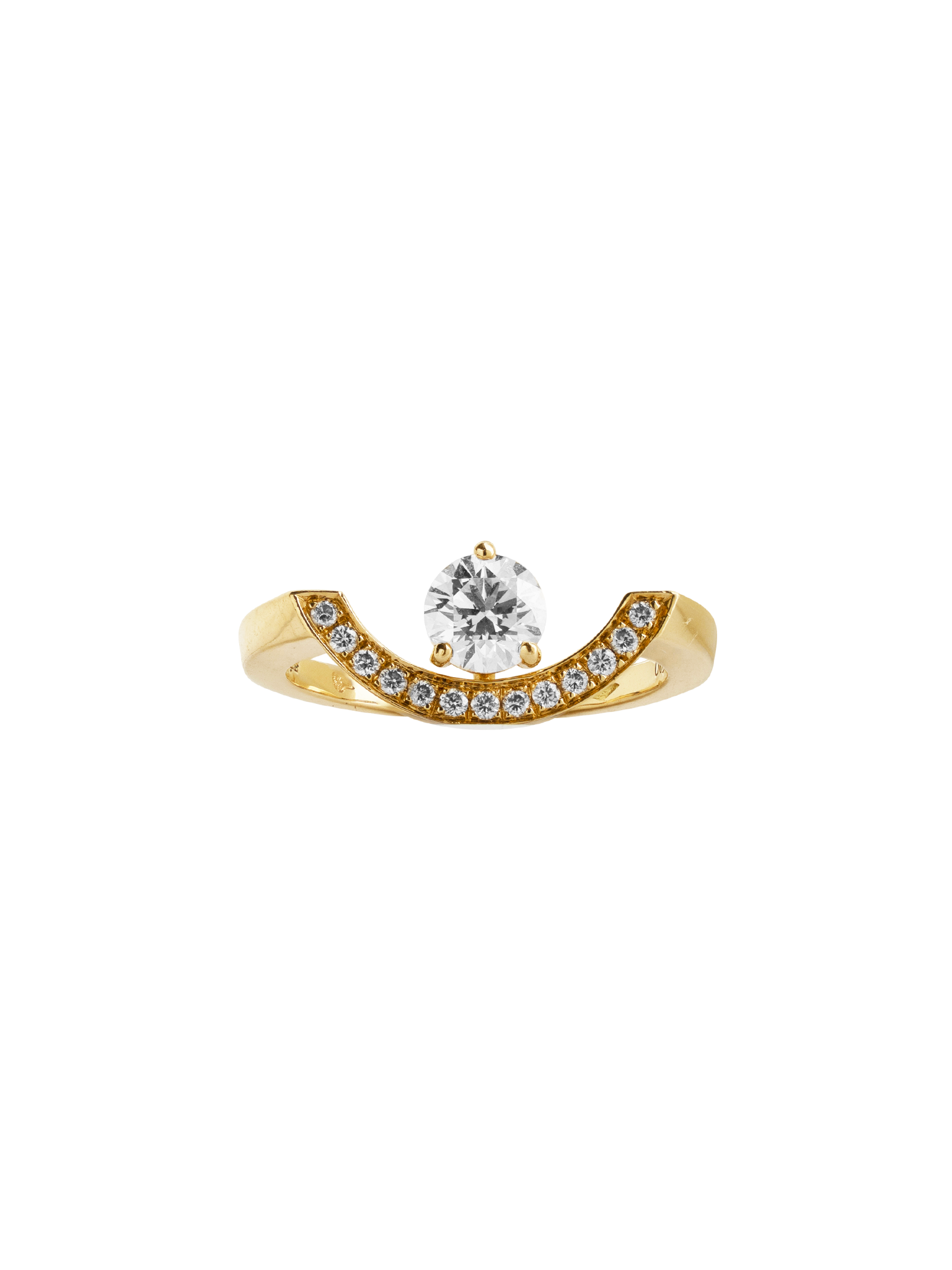 Ring intrépide grand arc 0.5ct pavée ring - 18k yellow gold