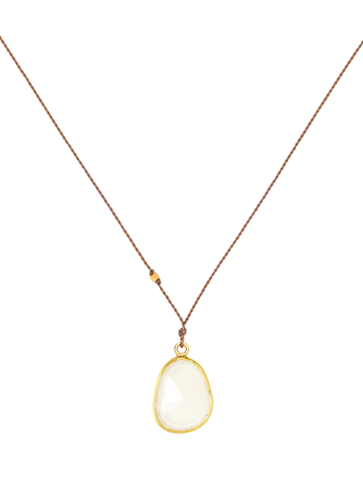 White chalcedony pendant necklace