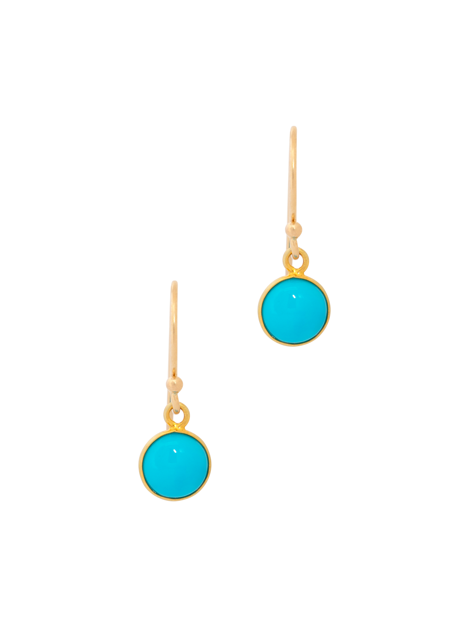 Small sleeping beauty turquoise round earrings